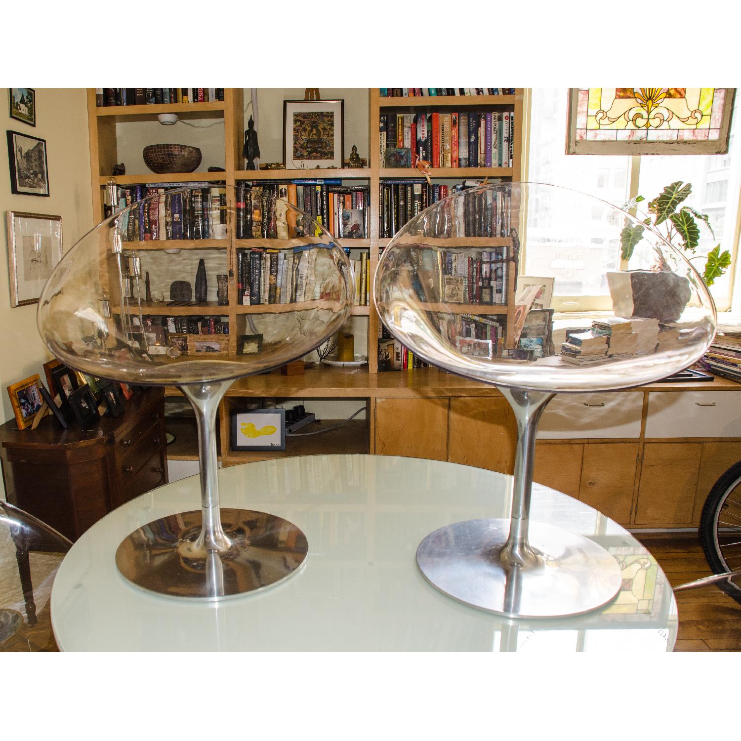 Kartell Citterio Glossy Round Table w/ 4 Starck Eros Chairs - image-1