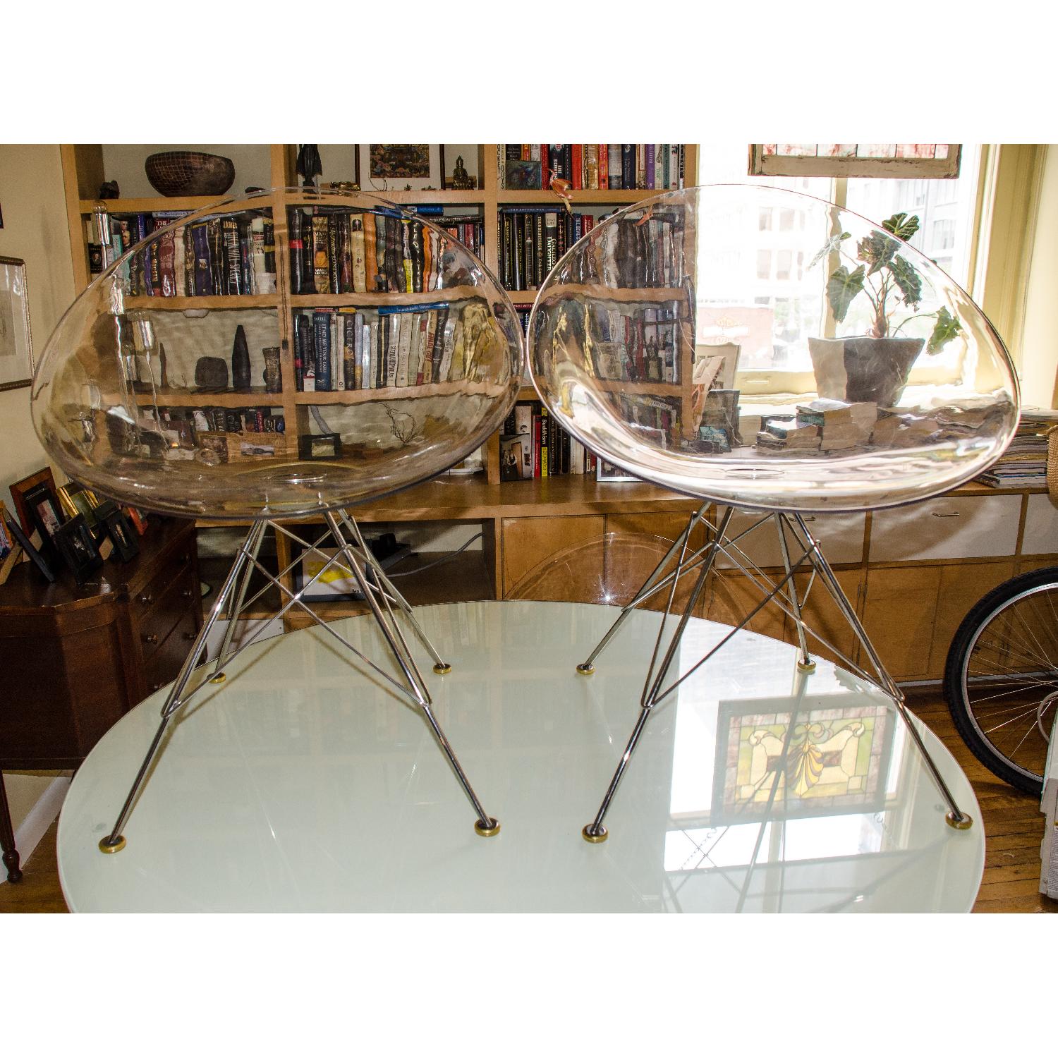 Kartell Citterio Glossy Round Table w/ 4 Starck Eros Chairs - image-2