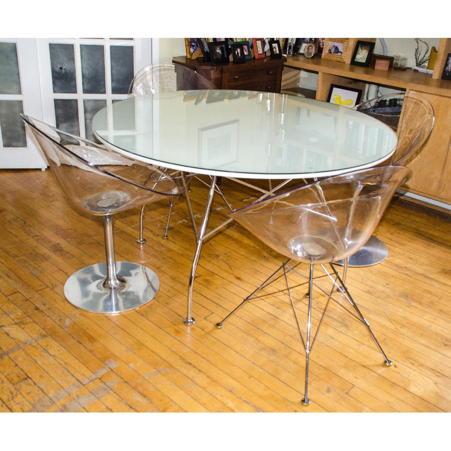 Kartell Citterio Glossy Round Table w/ 4 Starck Eros Chairs - image-10