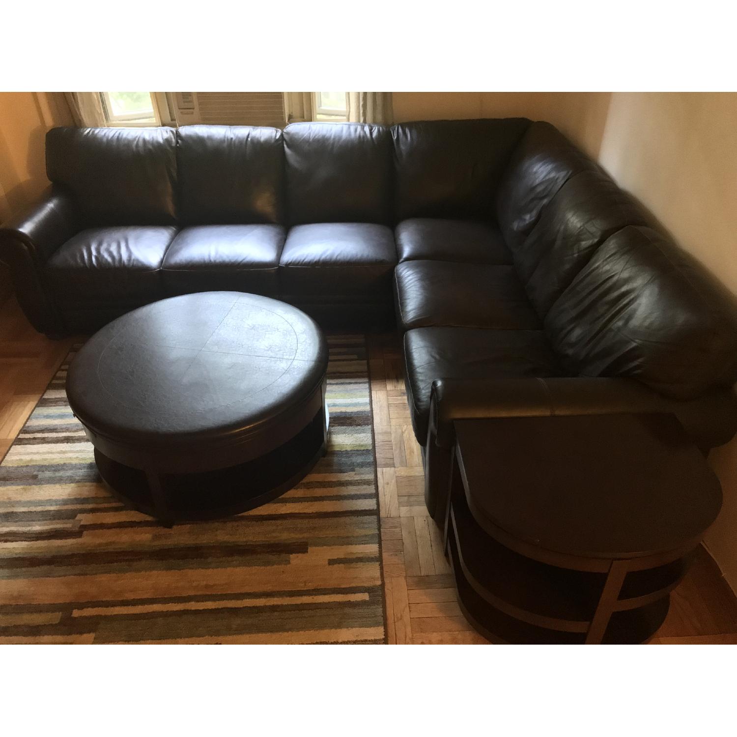 Raymour & Flanigan Marsala 3-Piece Leather Sectional Sofa - image-2