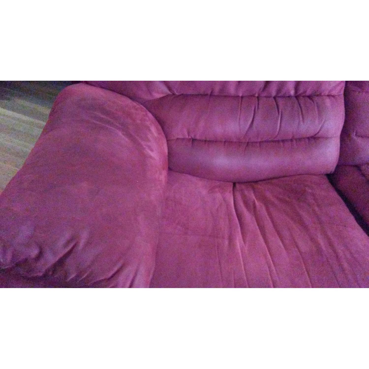 3-Piece Burgundy Microsuede Sectional Sofa - image-2