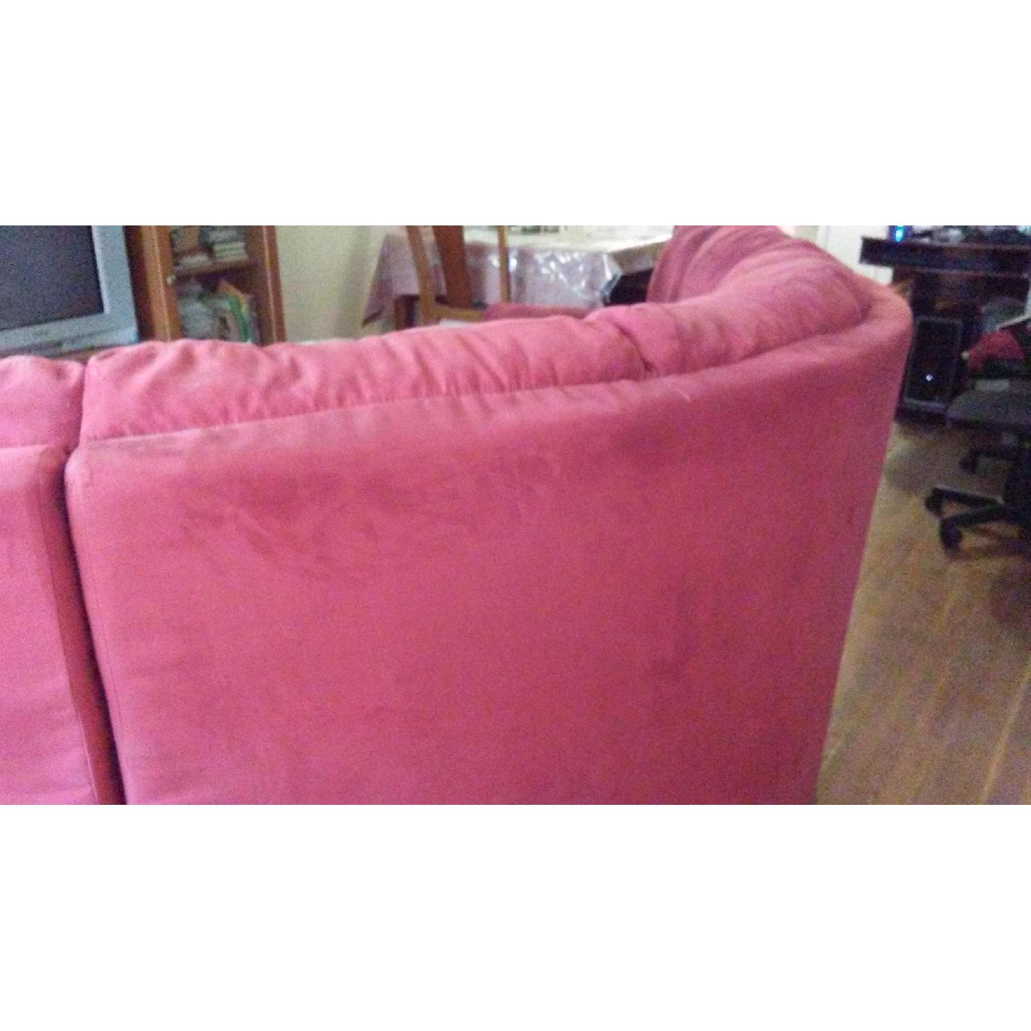 3-Piece Burgundy Microsuede Sectional Sofa - image-4