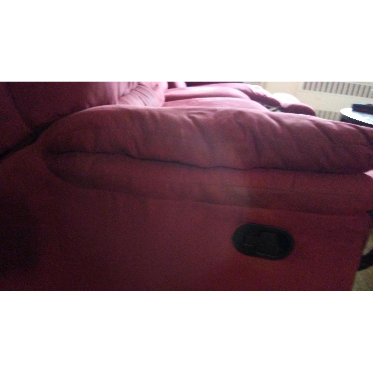 3-Piece Burgundy Microsuede Sectional Sofa - image-7