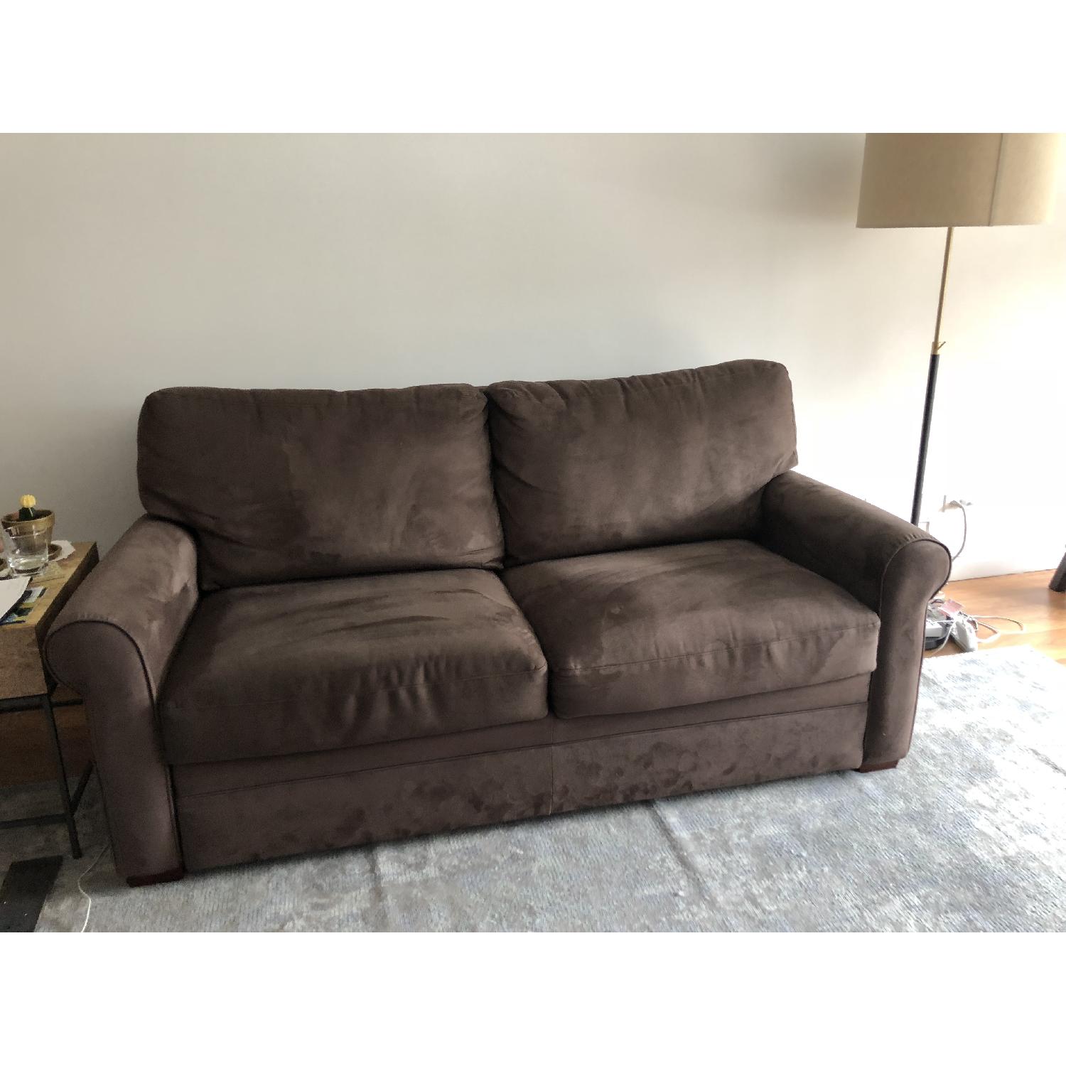 American Leather Gaines Brown Microfiber Sleeper Sofa - image-2