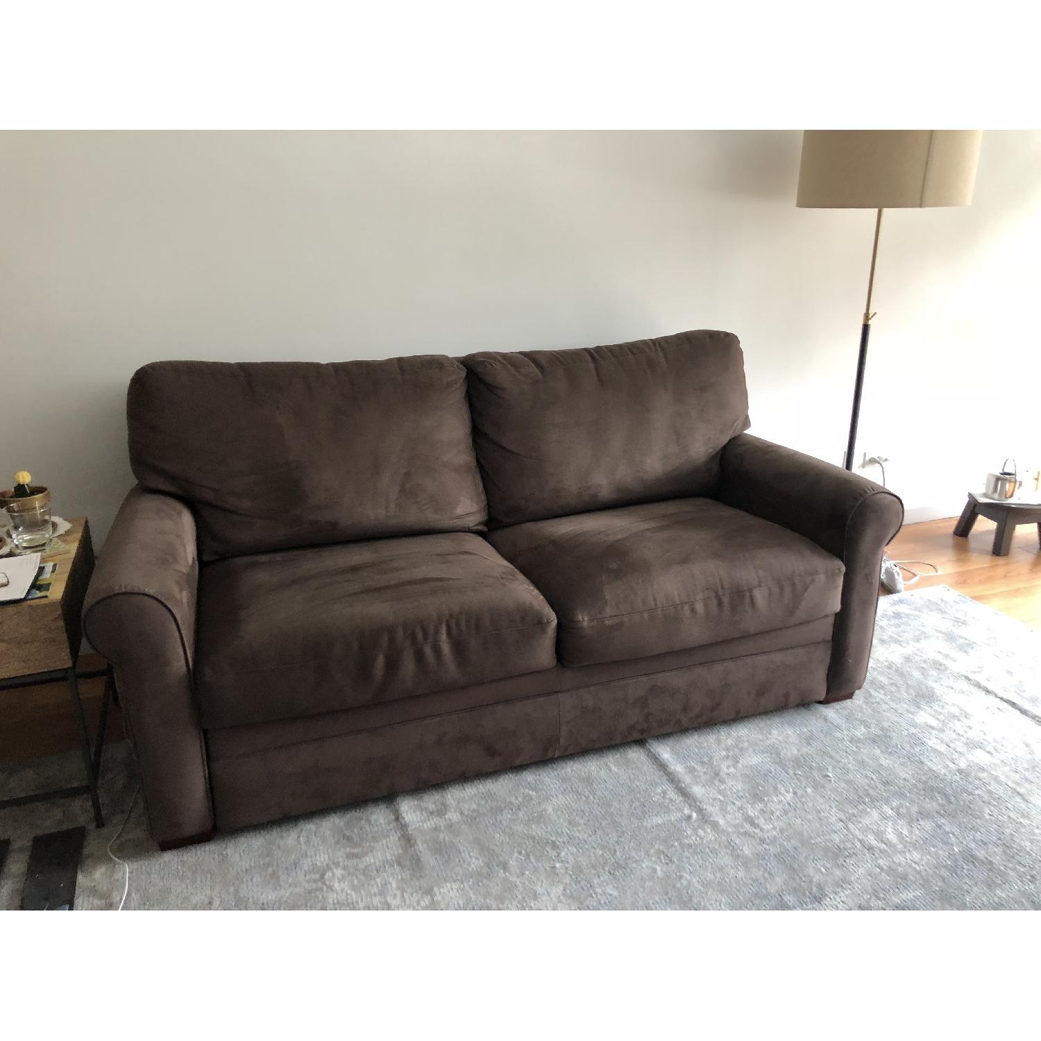 American Leather Gaines Brown Microfiber Sleeper Sofa - image-3