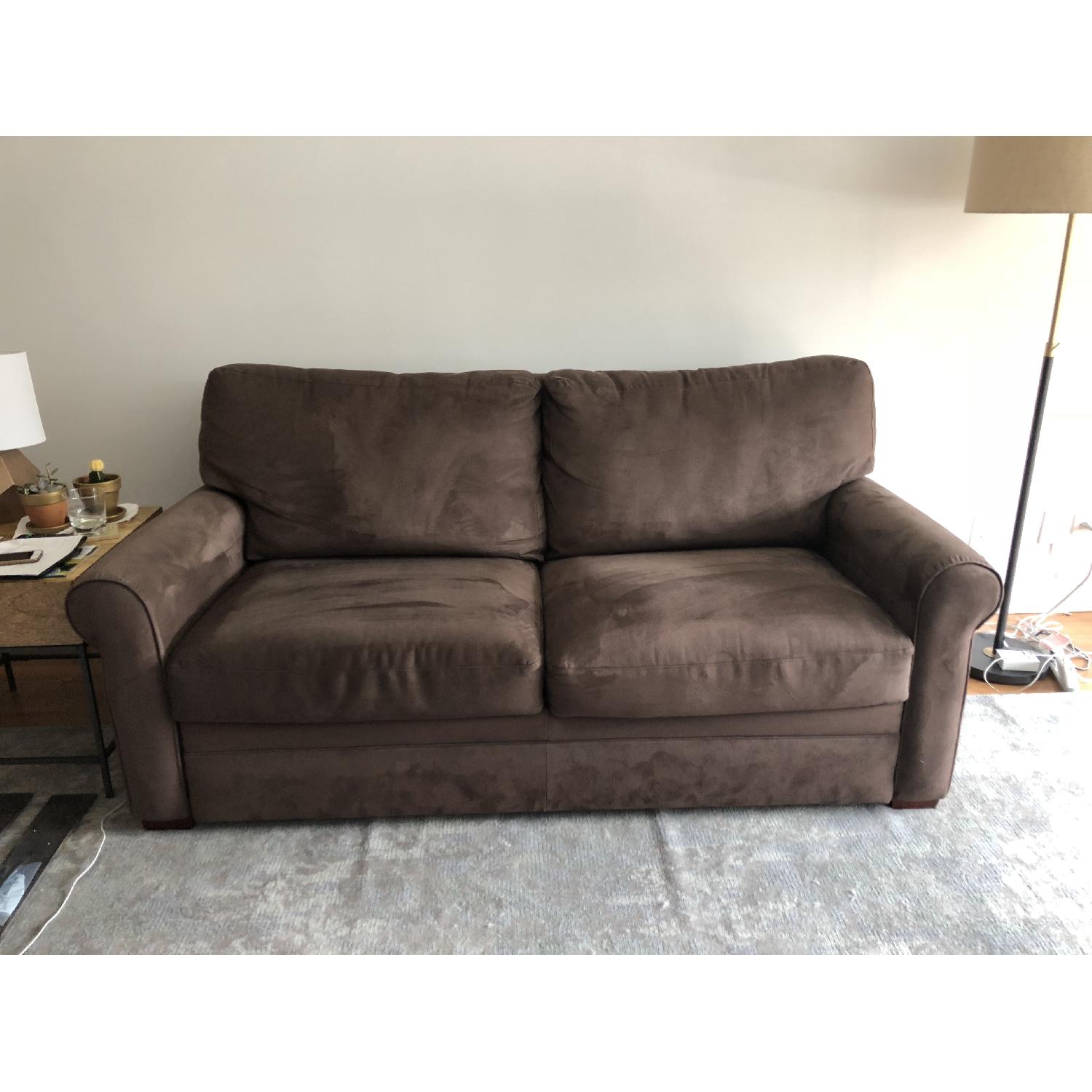 American Leather Gaines Brown Microfiber Sleeper Sofa - image-5