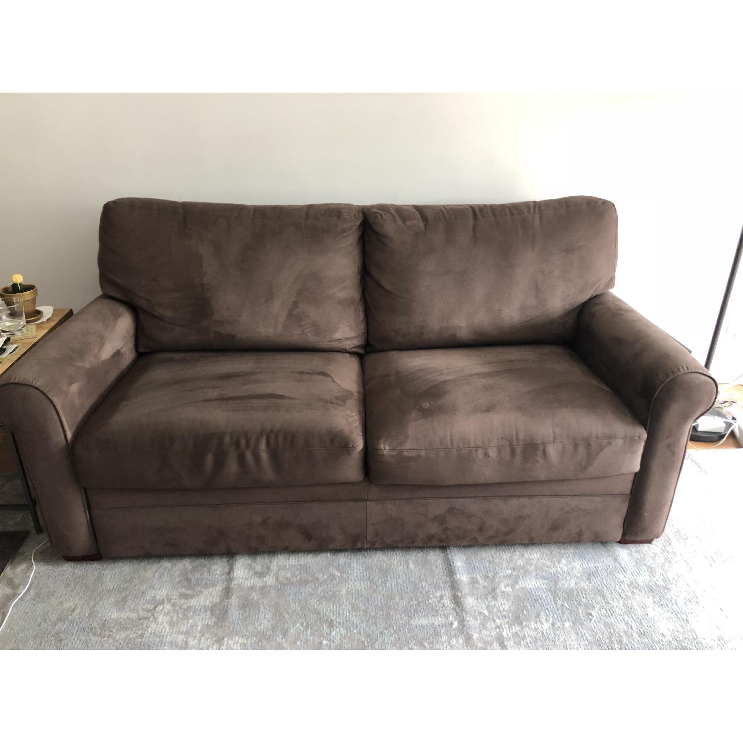 American Leather Gaines Brown Microfiber Sleeper Sofa - image-6