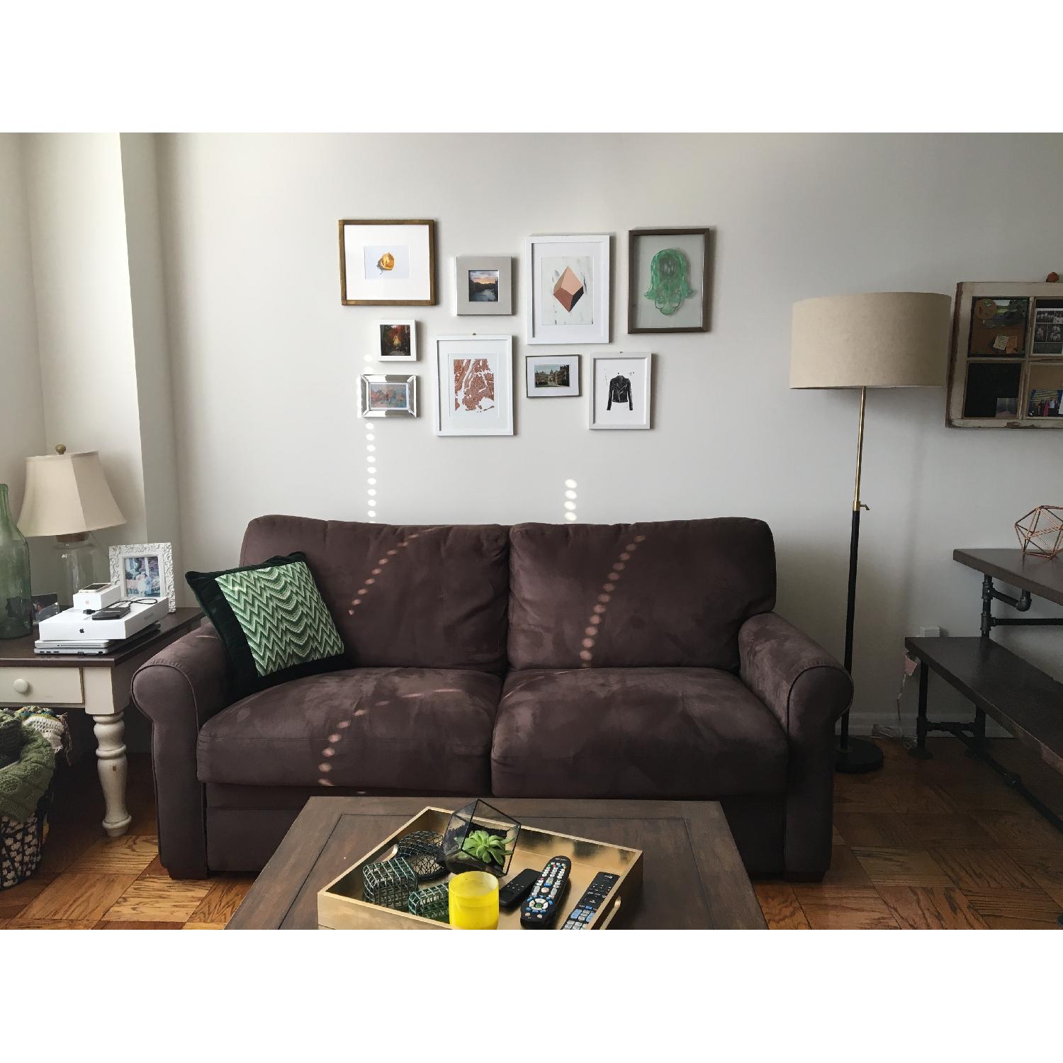 American Leather Gaines Brown Microfiber Sleeper Sofa - image-9