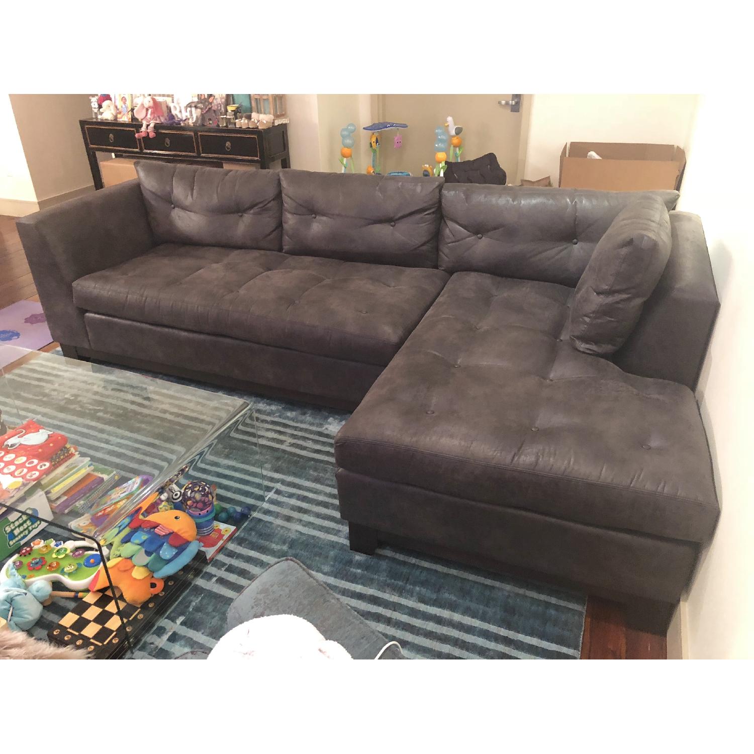 Arhaus Garner Leather 2Piece Sectional Sofa AptDeco