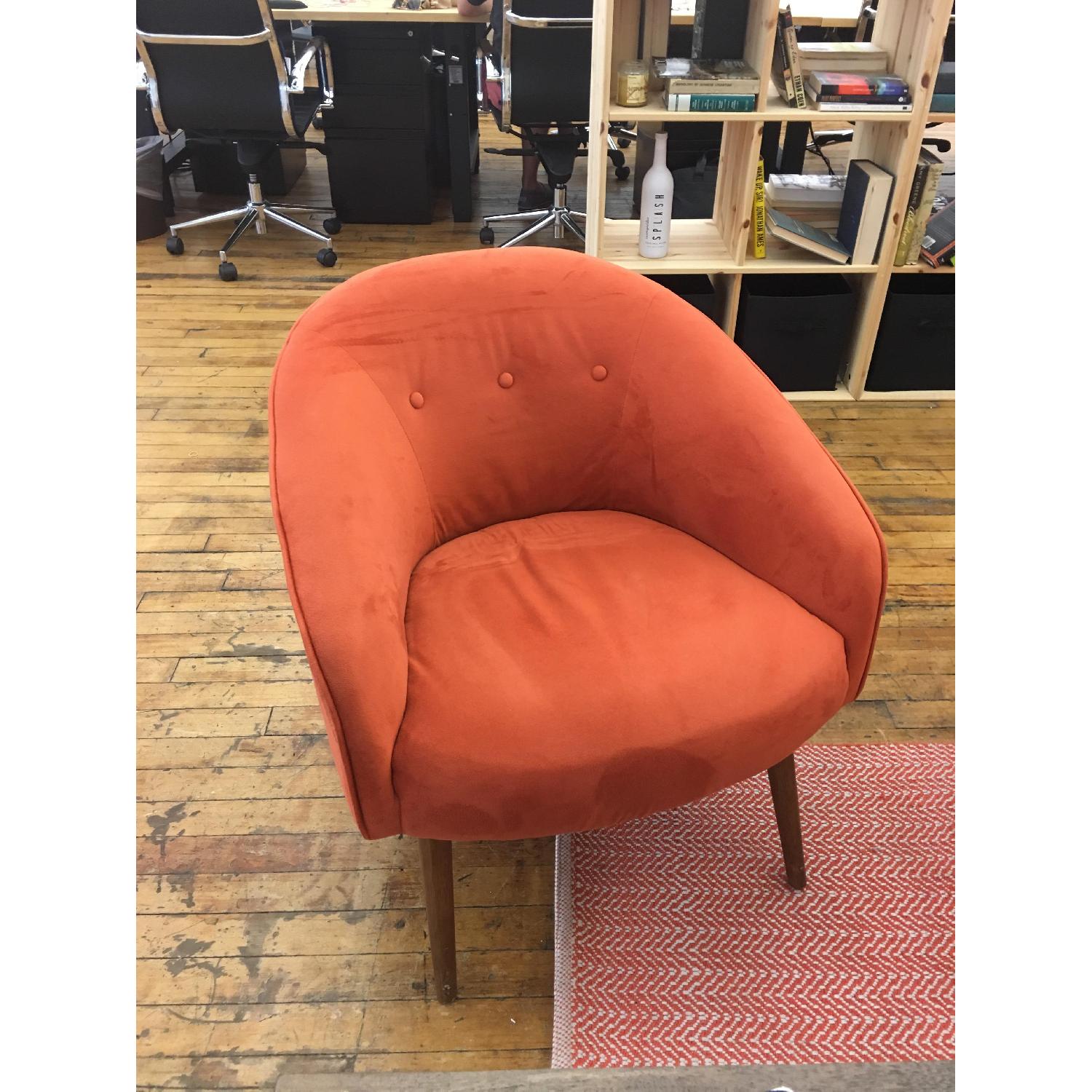West Elm Eve Buttoned Chair in Poppy Performance Velvet - image-2
