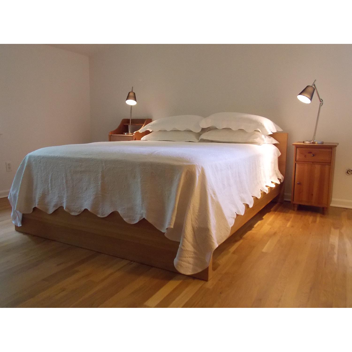 Ikea Malm Queen Low Bed Frame in Oak Veneer - image-2