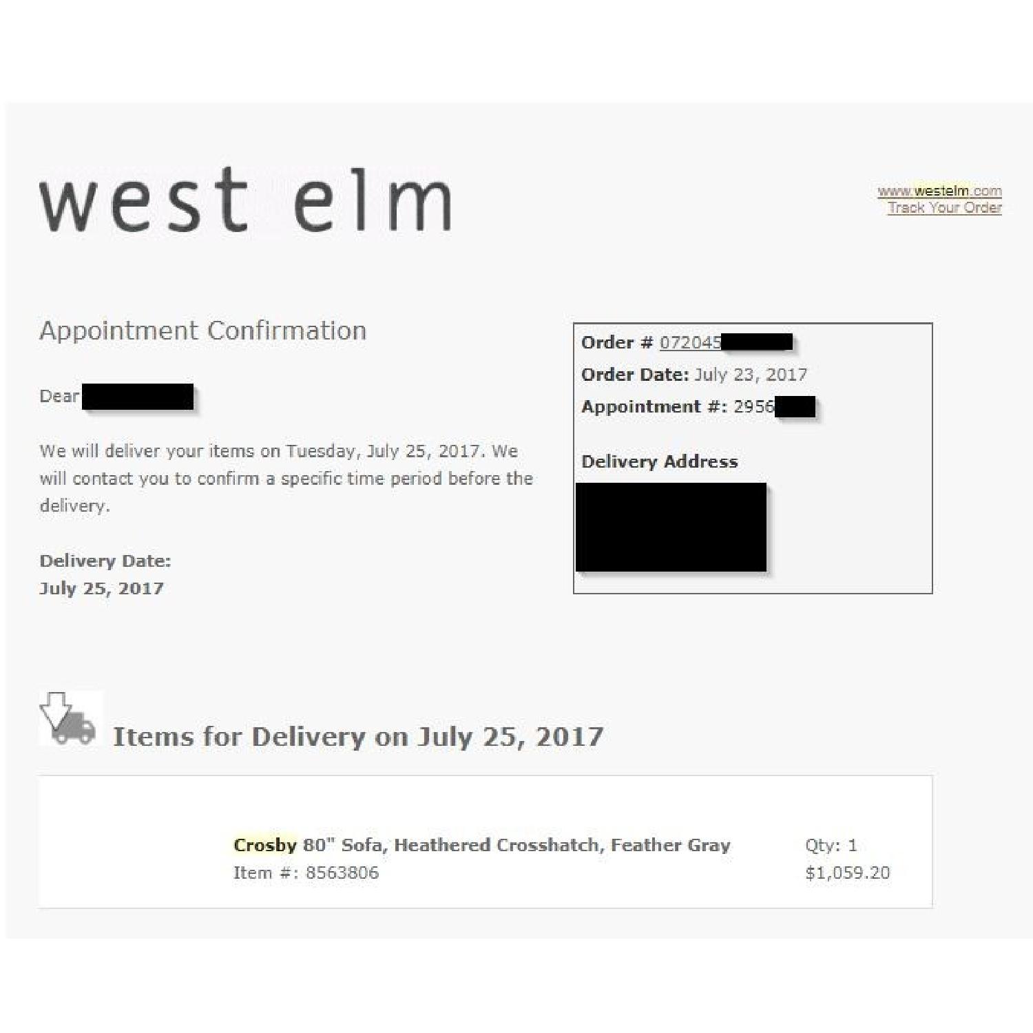 West Elm Crosby Mid Century Sofa - image-4