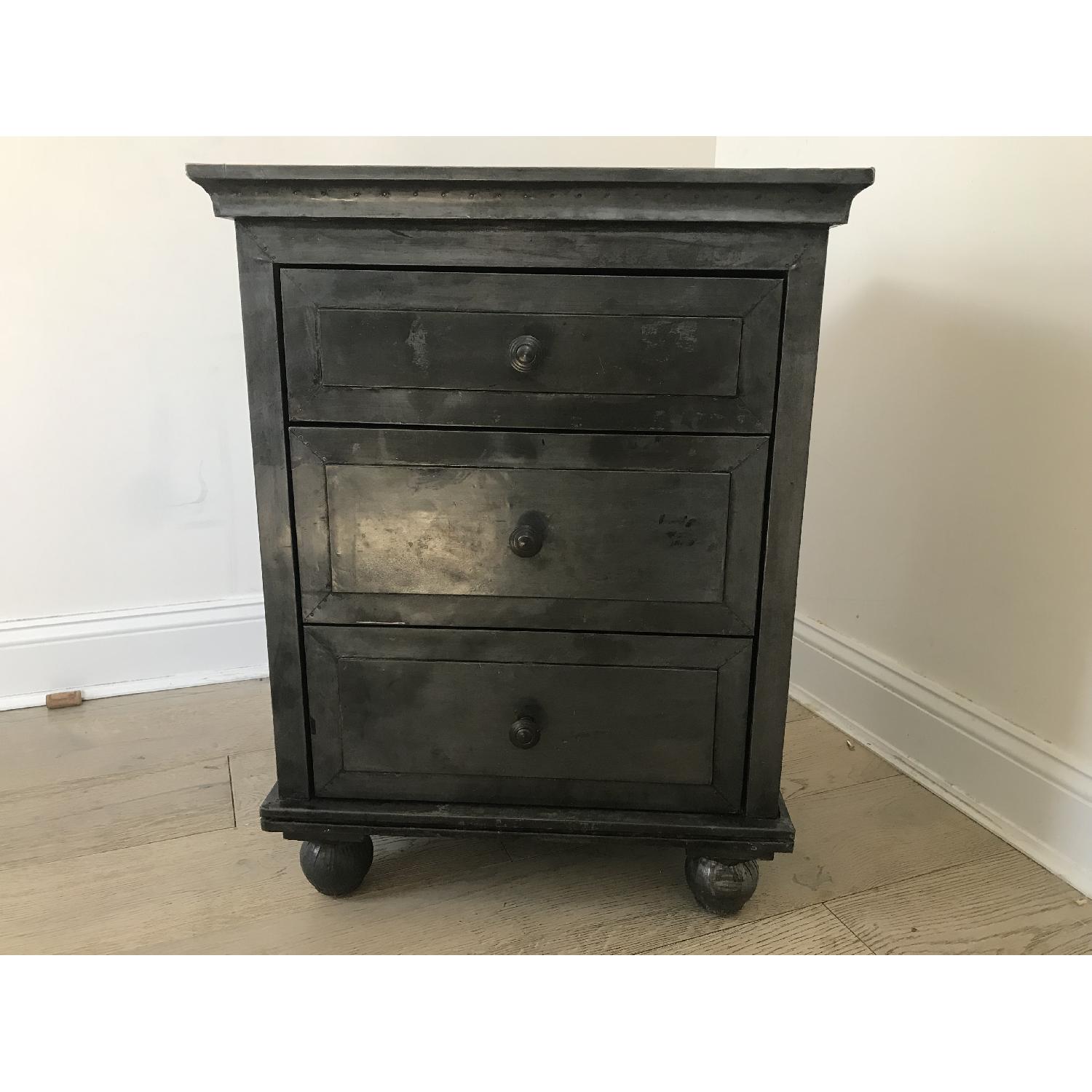 Restoration Hardware Annecy MetalWrapped Zinc Nightstand AptDeco