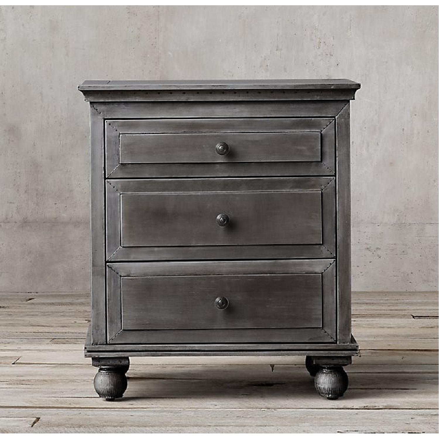 Restoration Hardware Annecy Metal-Wrapped Zinc Nightstand - image-5