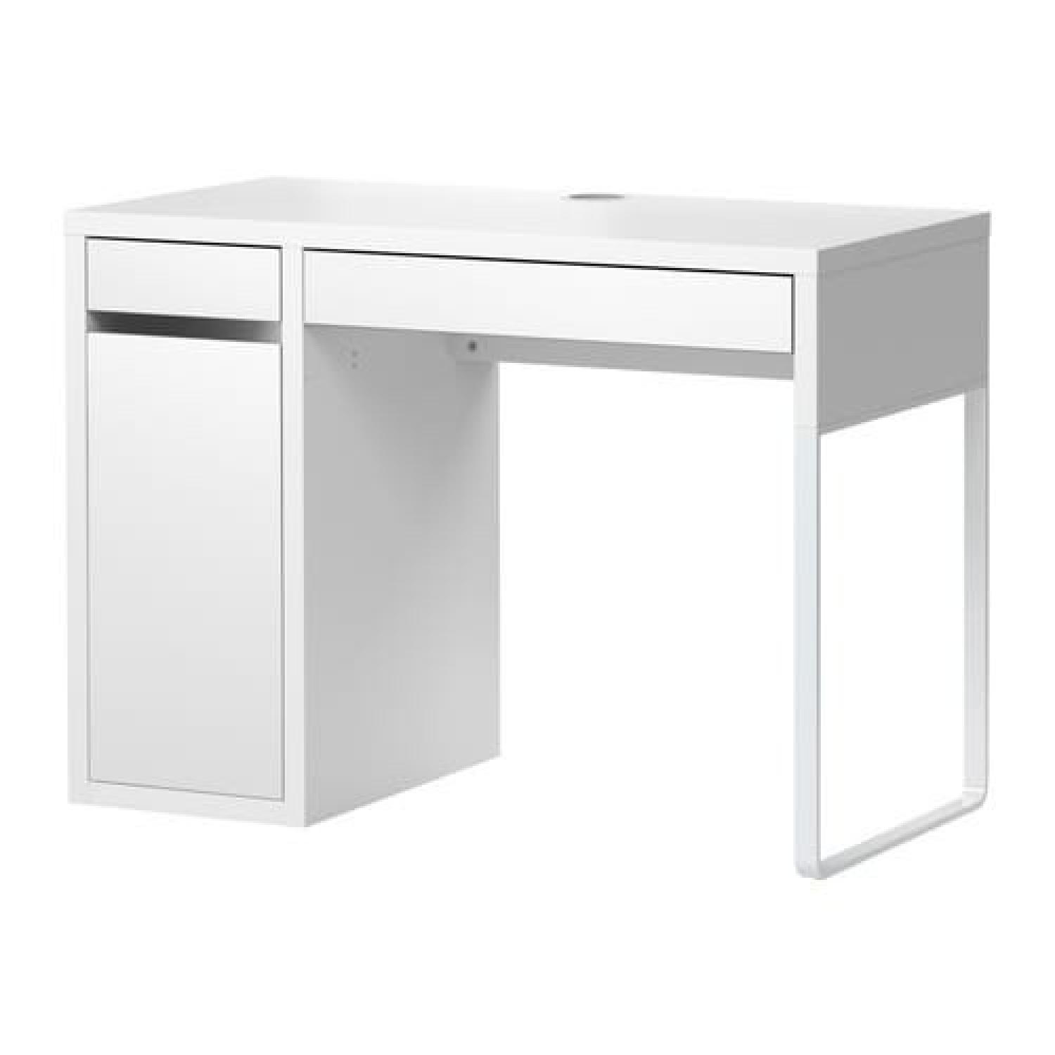 Ikea Micke White Desk w/ 2 Drawers & Cabinet. - image-0