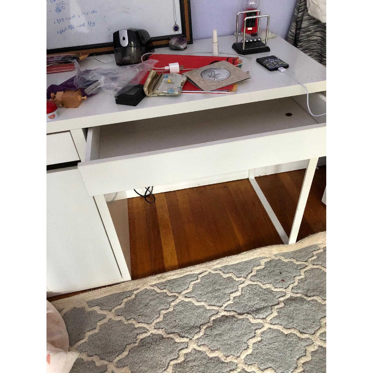 Ikea Micke White Desk w/ 2 Drawers & Cabinet. - image-2