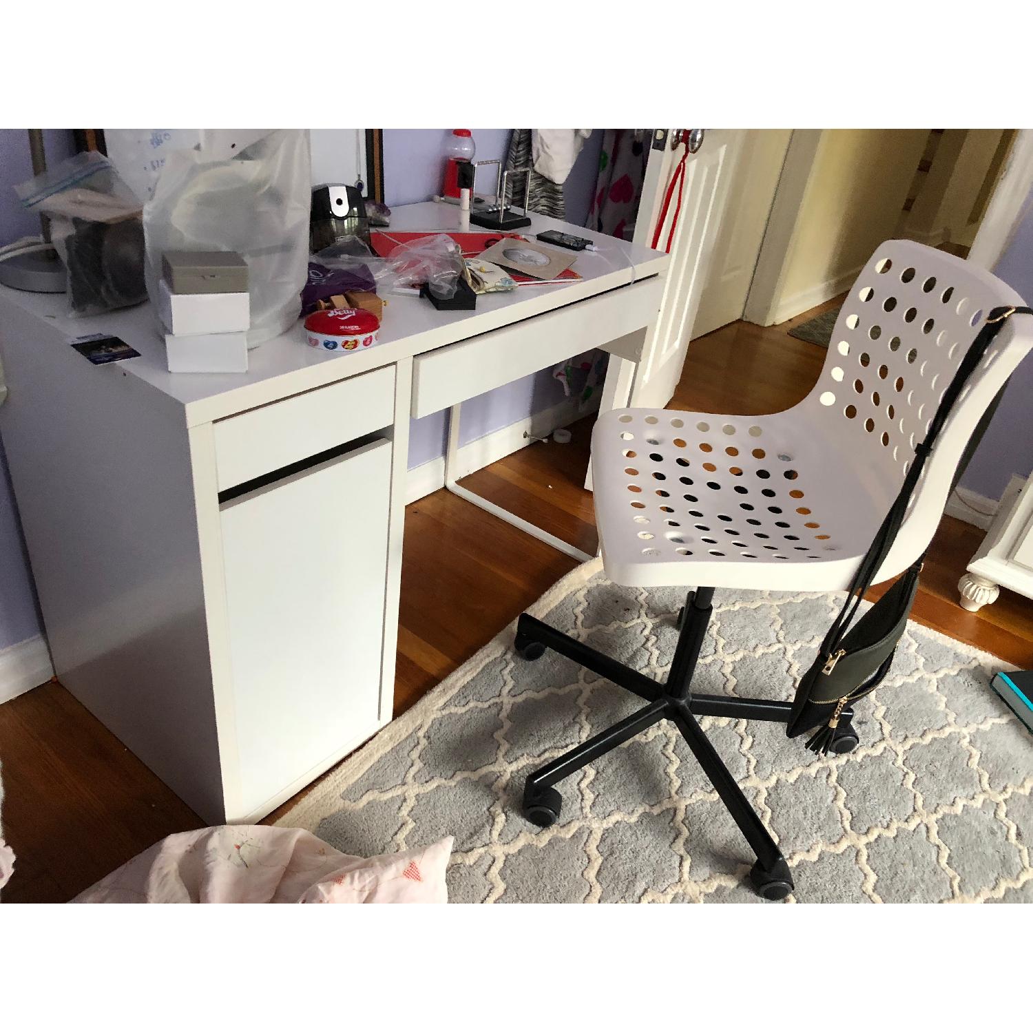 Ikea Micke White Desk w/ 2 Drawers & Cabinet. - image-3