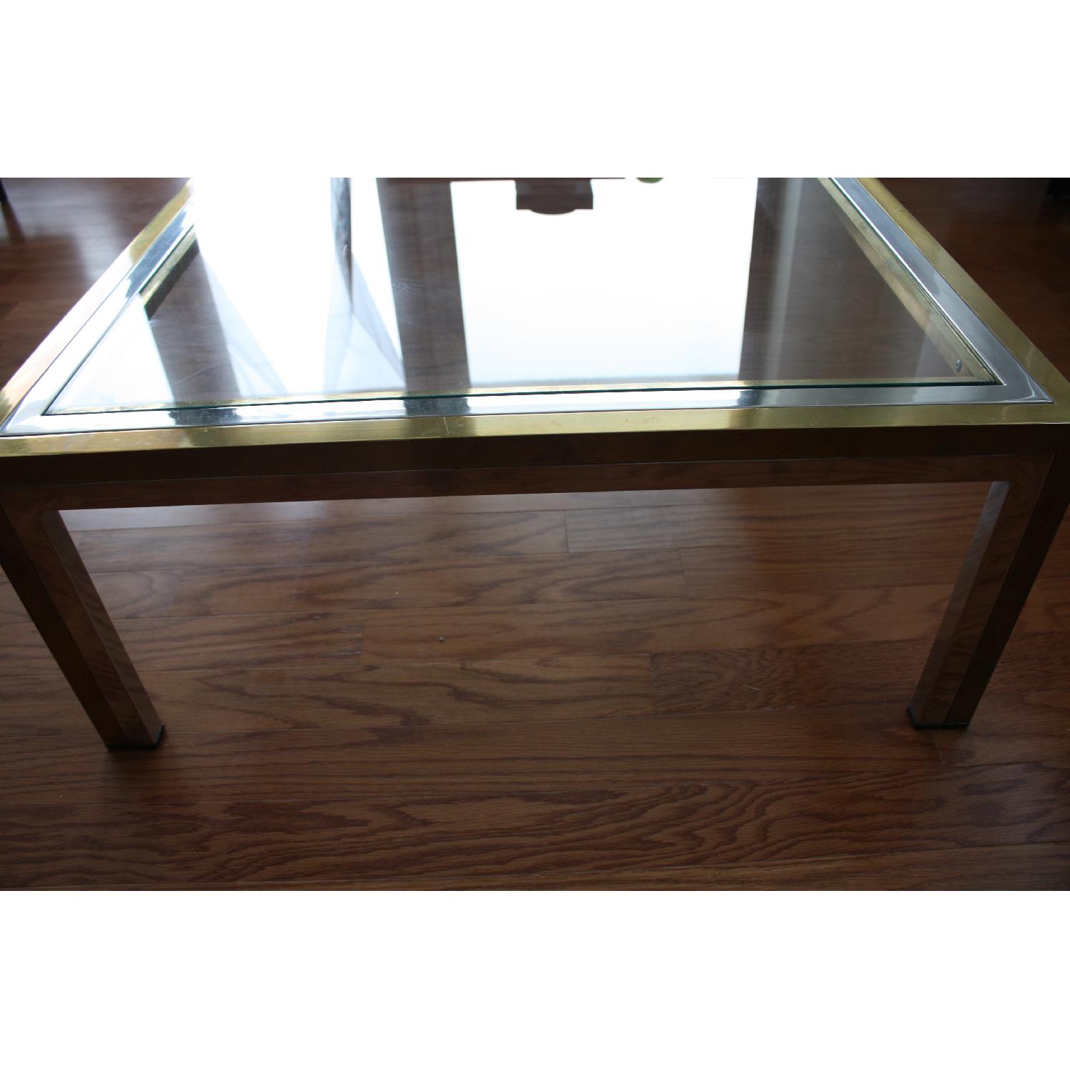 Mid Century Modern Glass & Chrome Coffee Table - image-3