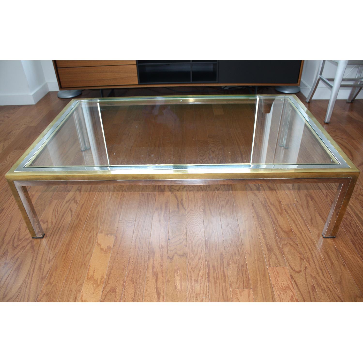 Mid Century Modern Glass & Chrome Coffee Table - image-5