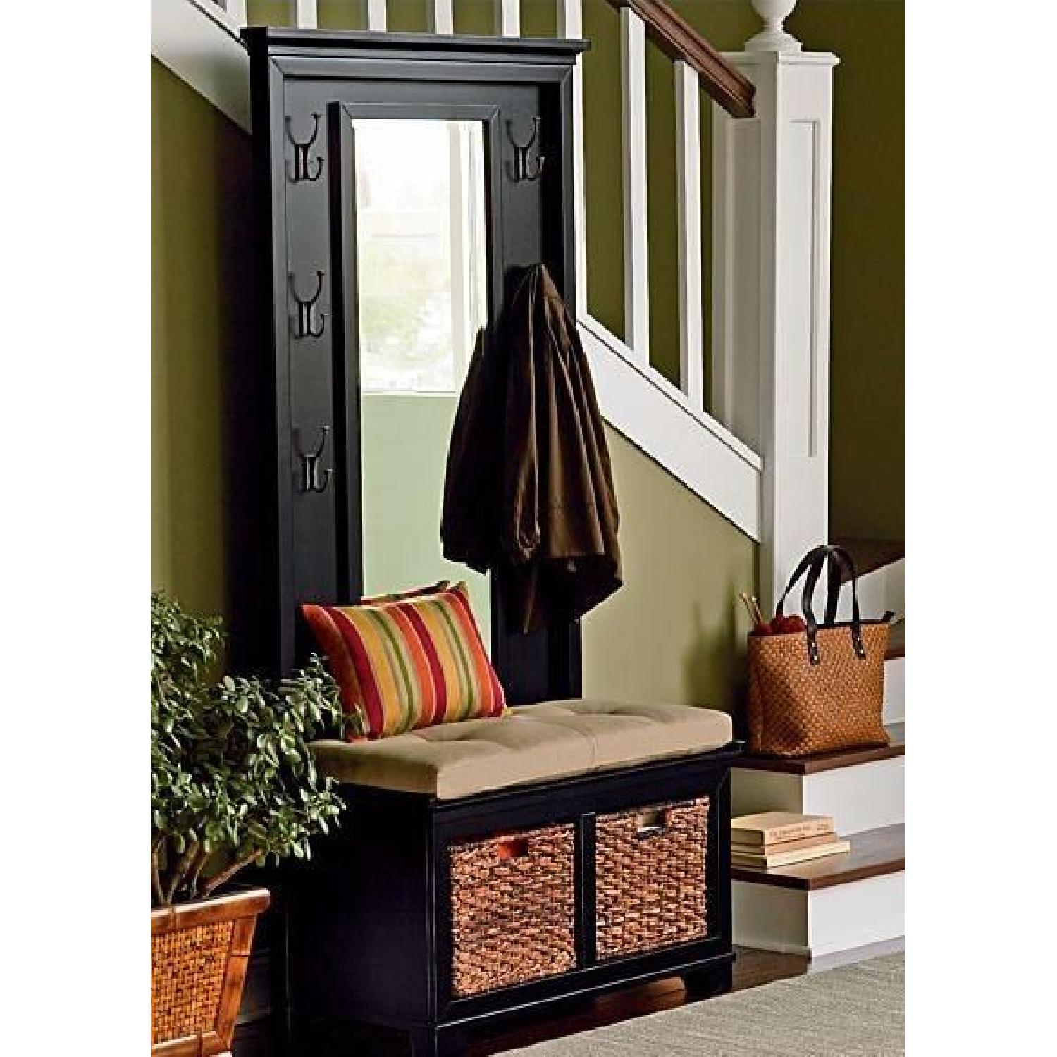Crate & Barrel Windham Hallway Bench w/ Mirror & Coat Rack - image-5