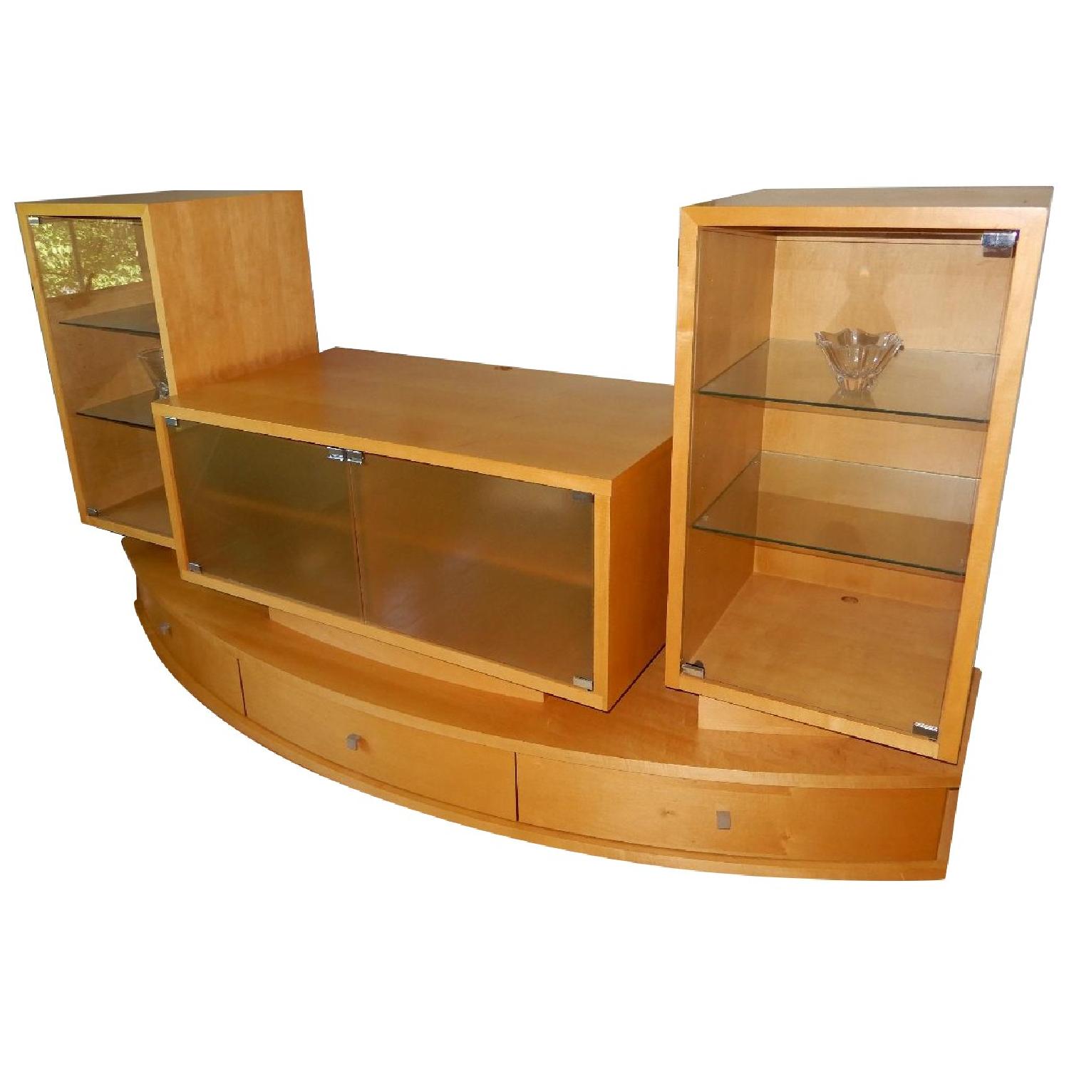 Corner Furniture Wood Wall Unit/Entertainment Center AptDeco