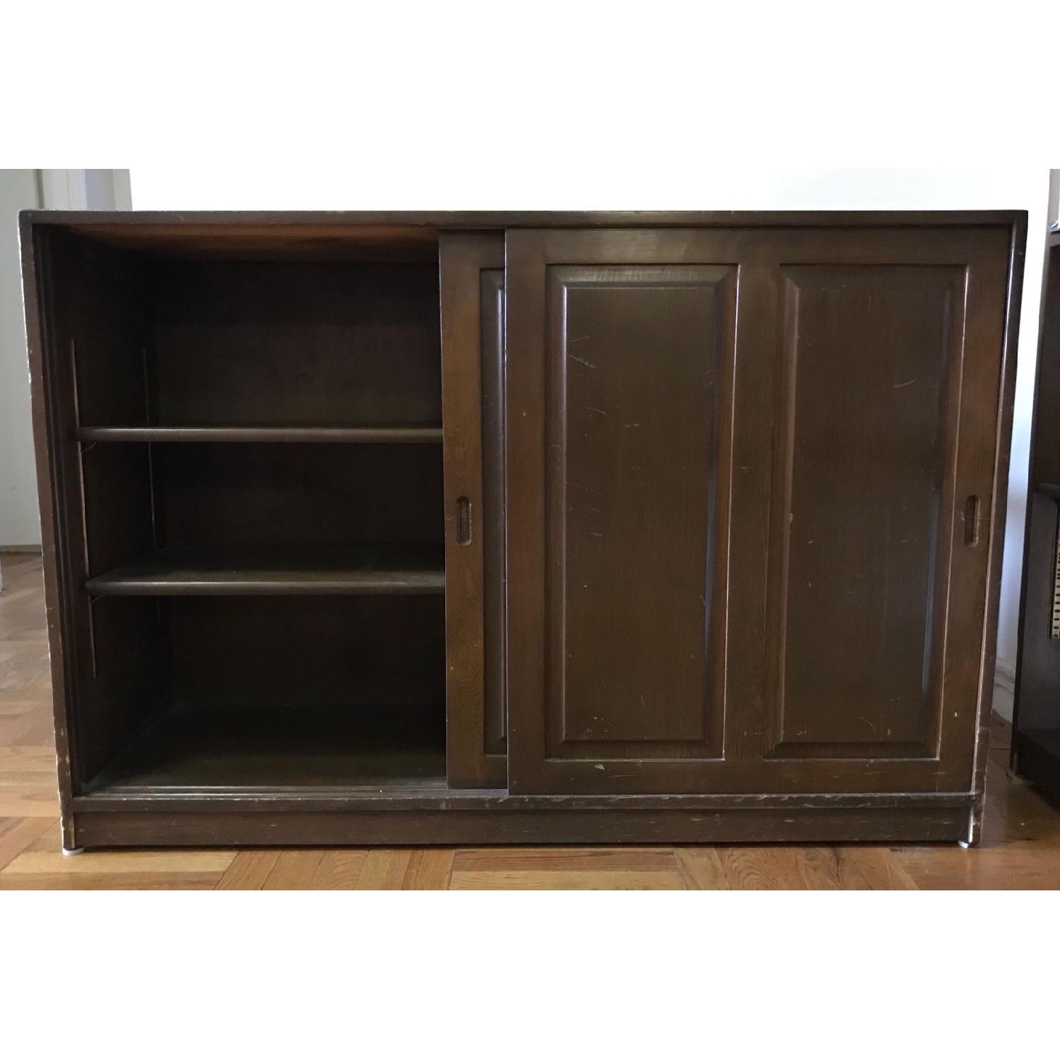 Vintage Sliding Door Credenza AptDeco