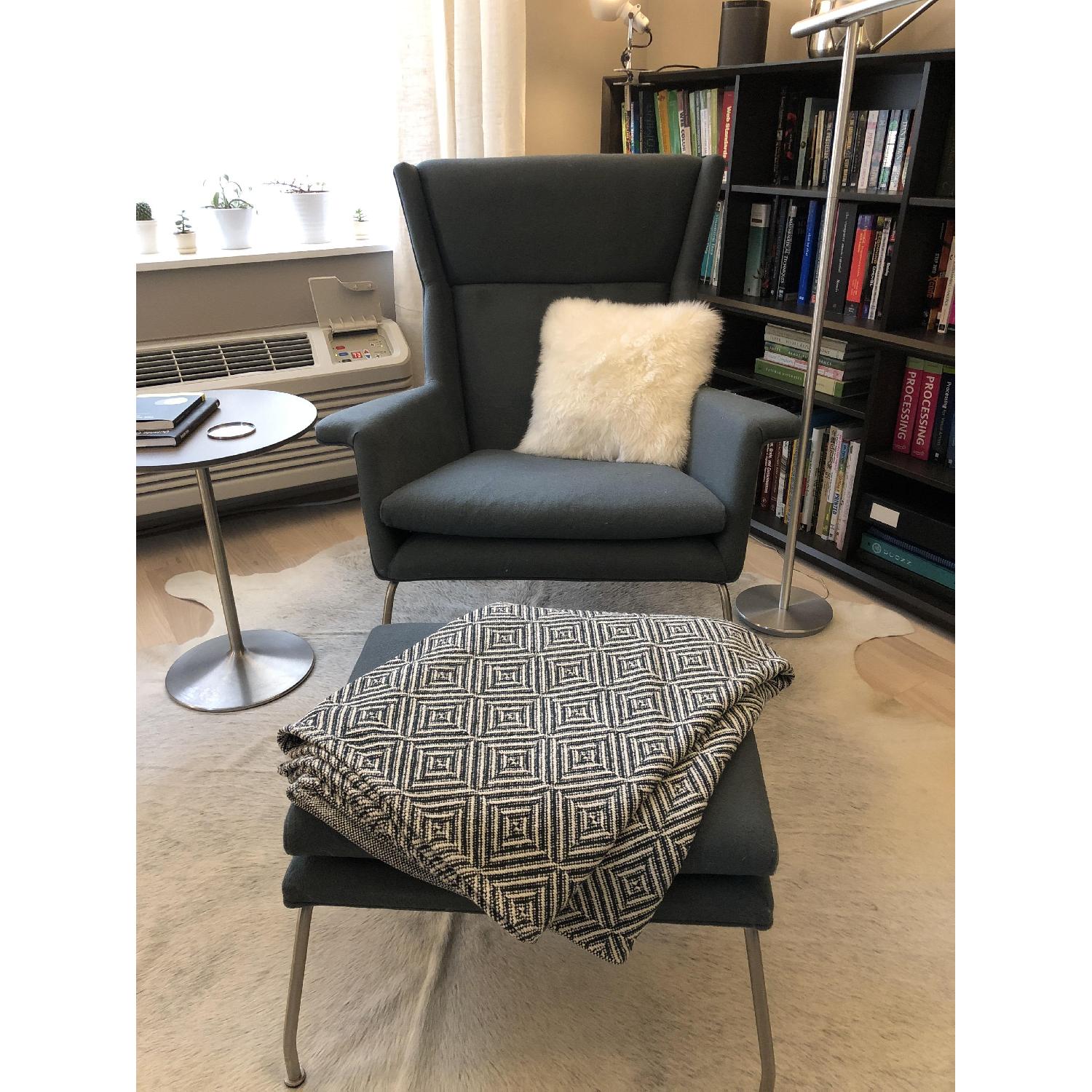 Room Board Aidan Chair Ottoman in Cambridge Blue