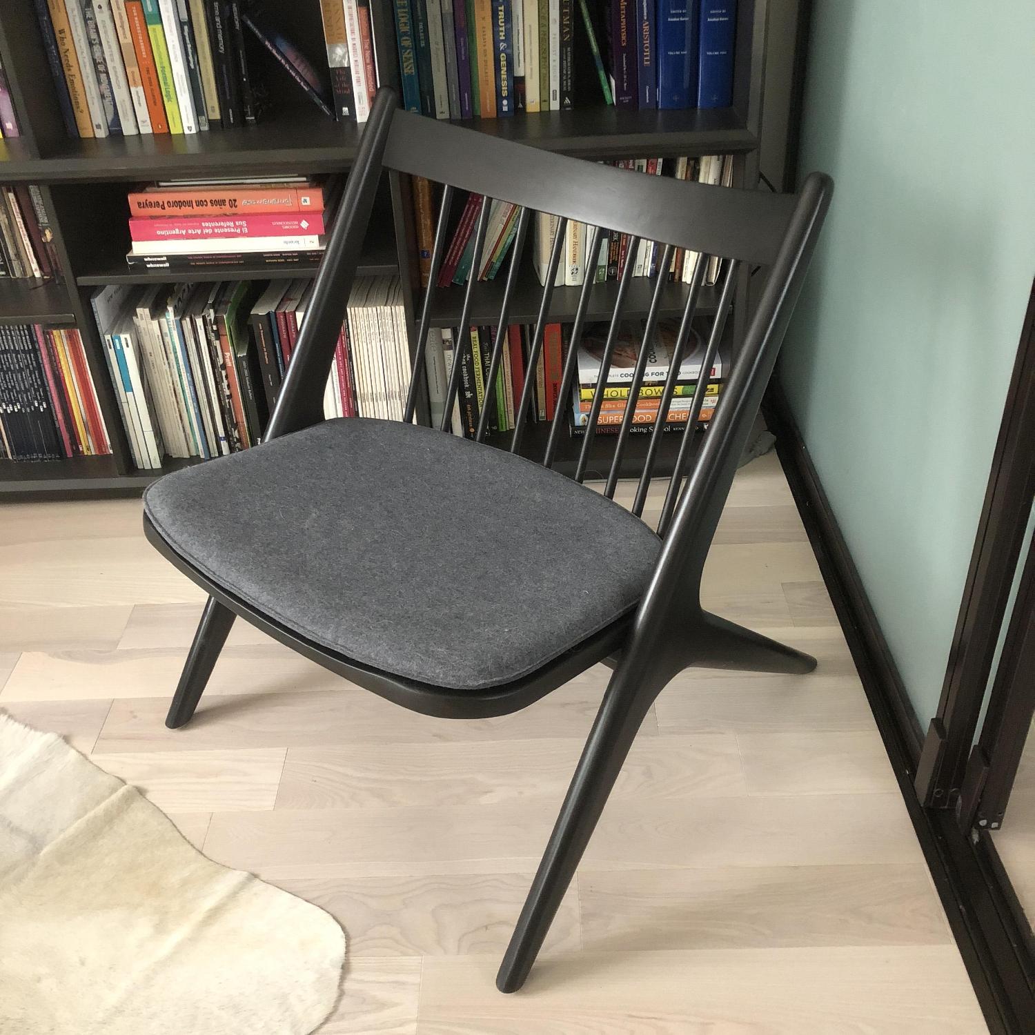 Room & Board Oskar Lounge Chair in Charcoal w/ Cushion - image-1