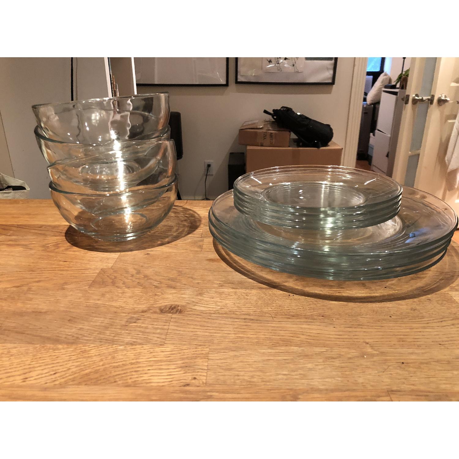 Crate & Barrel Moderno Glass 12 Piece Dining Set - image-2