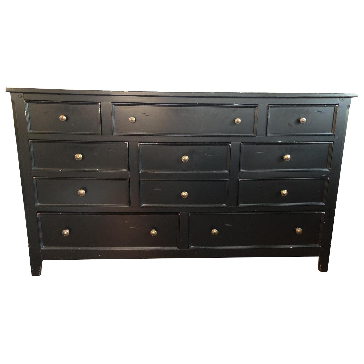 black 10 drawer dresser Loomie Upgraded 10 Drawer Black Dresser with Charging Station & Led Li main image 1