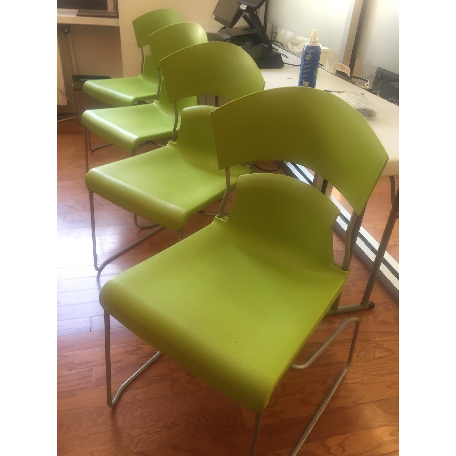 Ikea Green Plastic Office Chairs - image-1