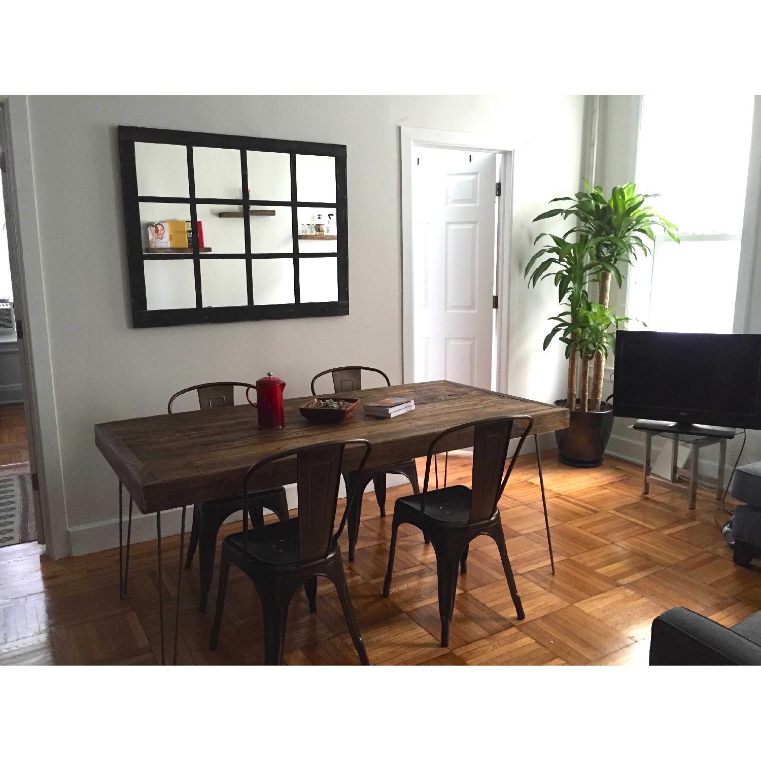 Rustic Handmade Pine Wood Dining Table - image-0