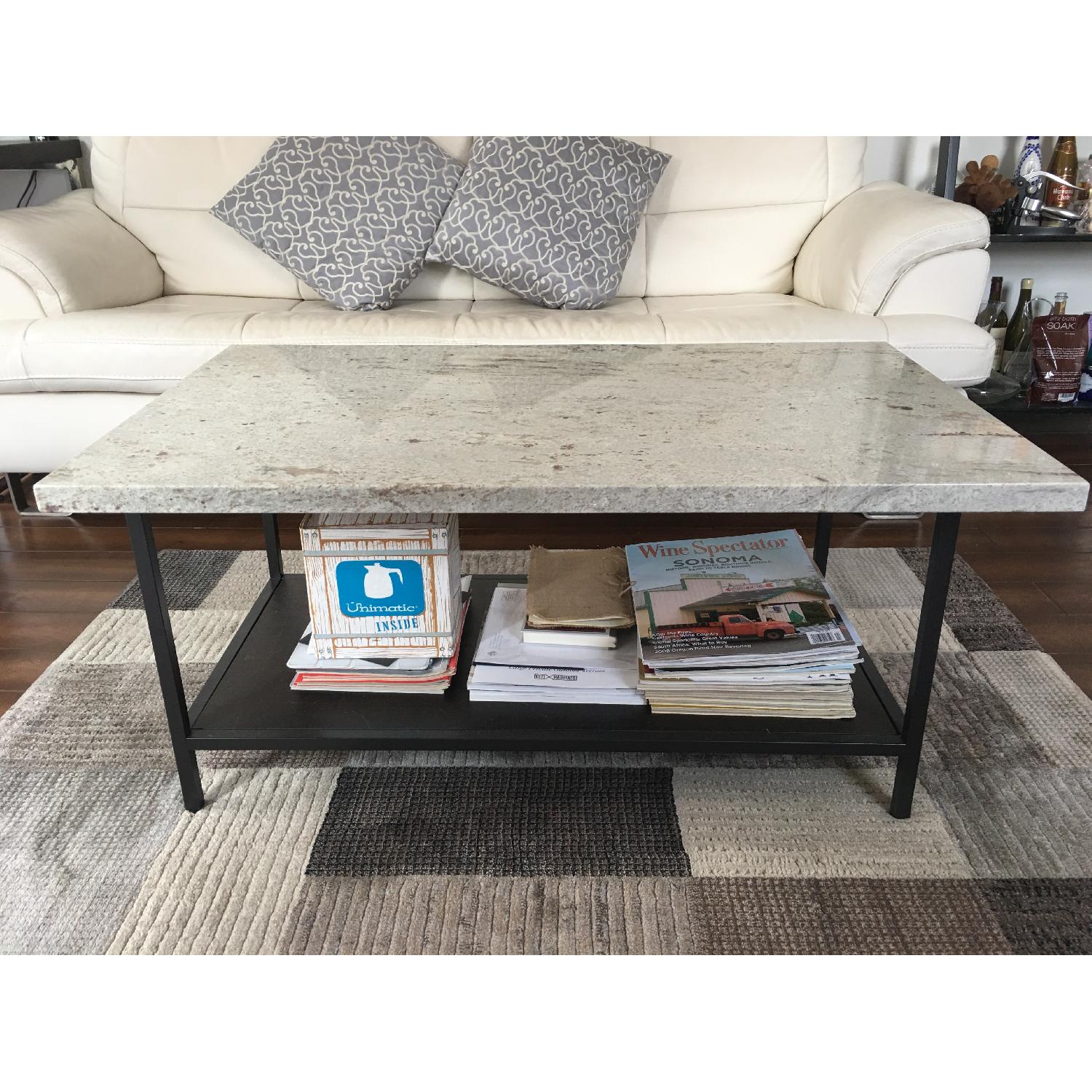 White Granite Custom Coffee Table - image-1