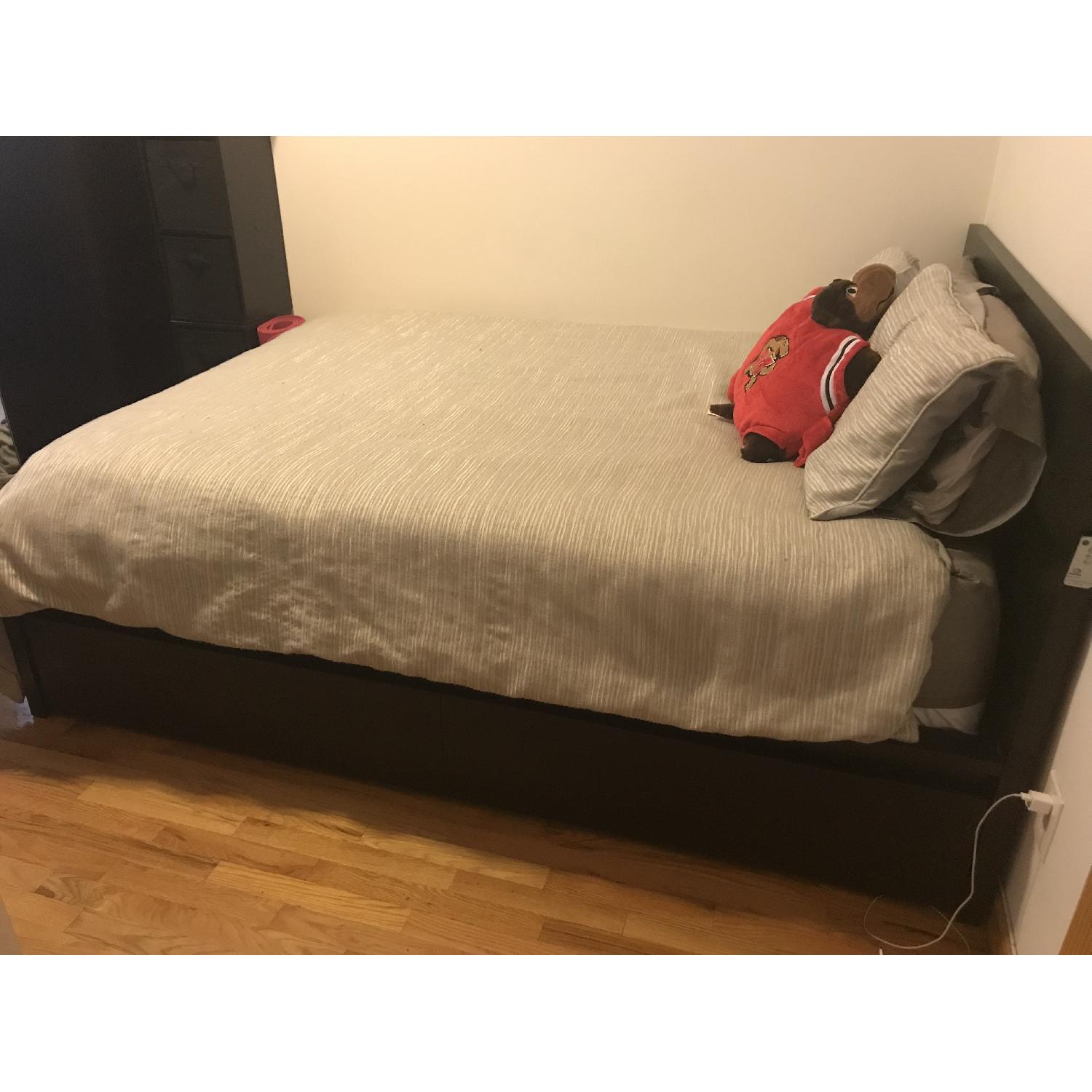 Ikea Malm Queen High Bed Frame w/ 4 Storage Boxes AptDeco