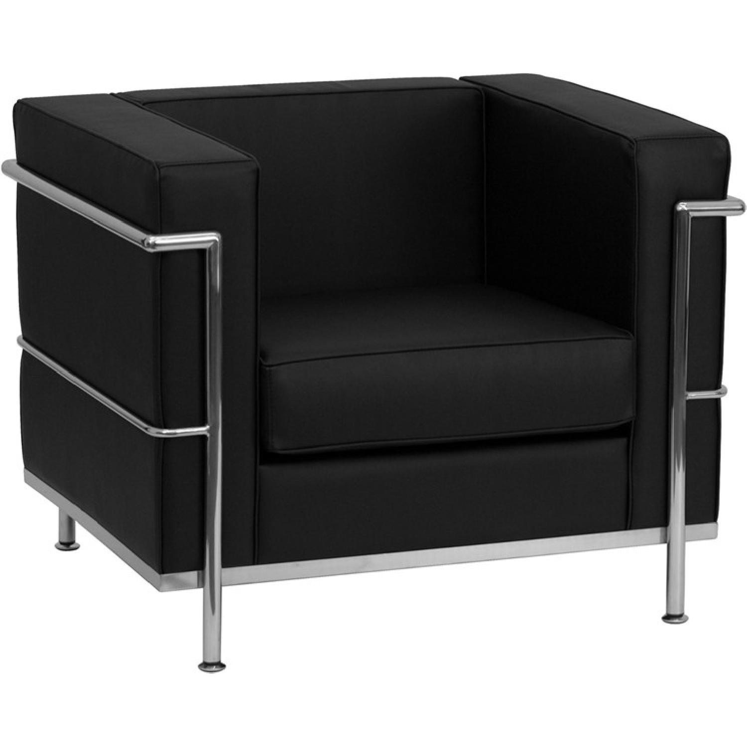 Le Corbusier LC2 Replica Black Leather Chair - image-0