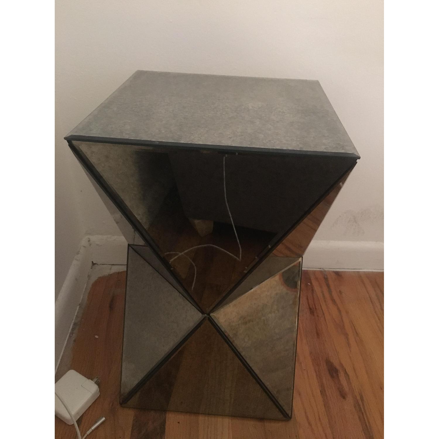West Elm Faceted Mirror Side Table - image-1
