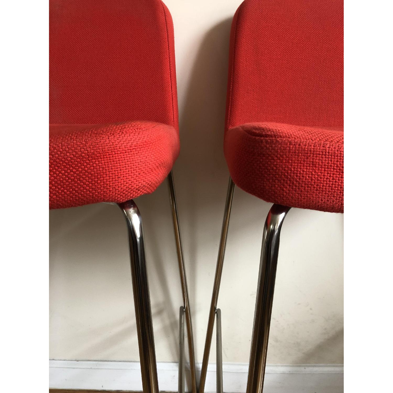 CB2 Charlie Red Bar Stools AptDeco