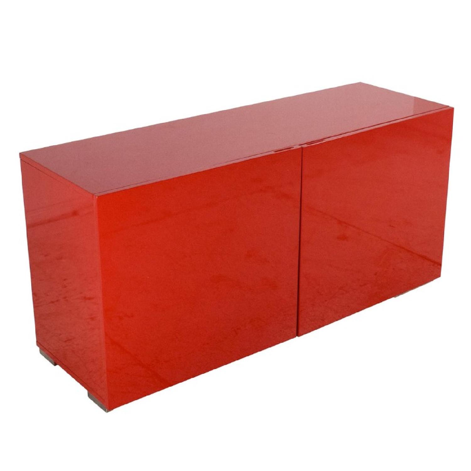CB2 Fuel Credenza in Glossy Red Lacquer Finish - image-2