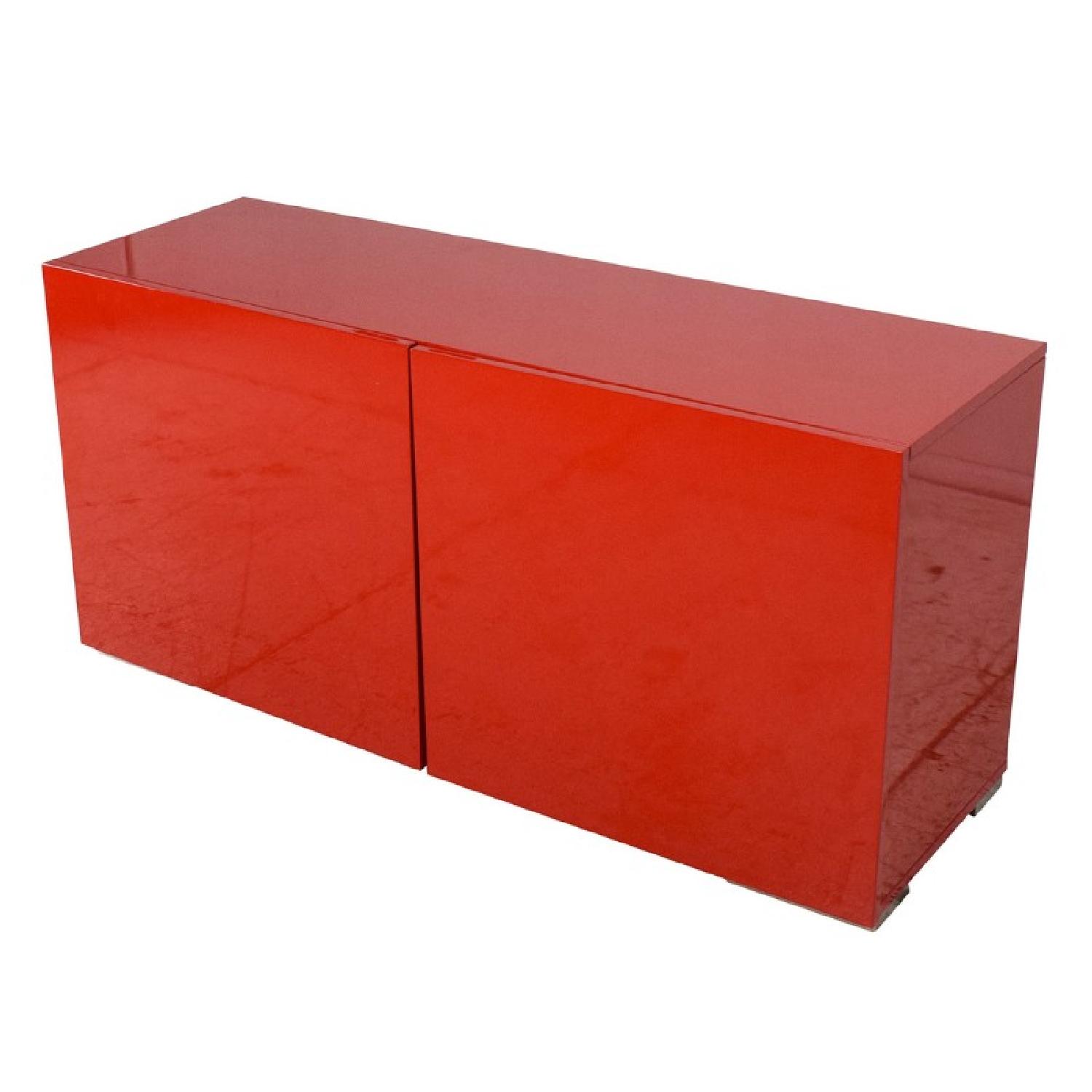 CB2 Fuel Credenza in Glossy Red Lacquer Finish - image-3