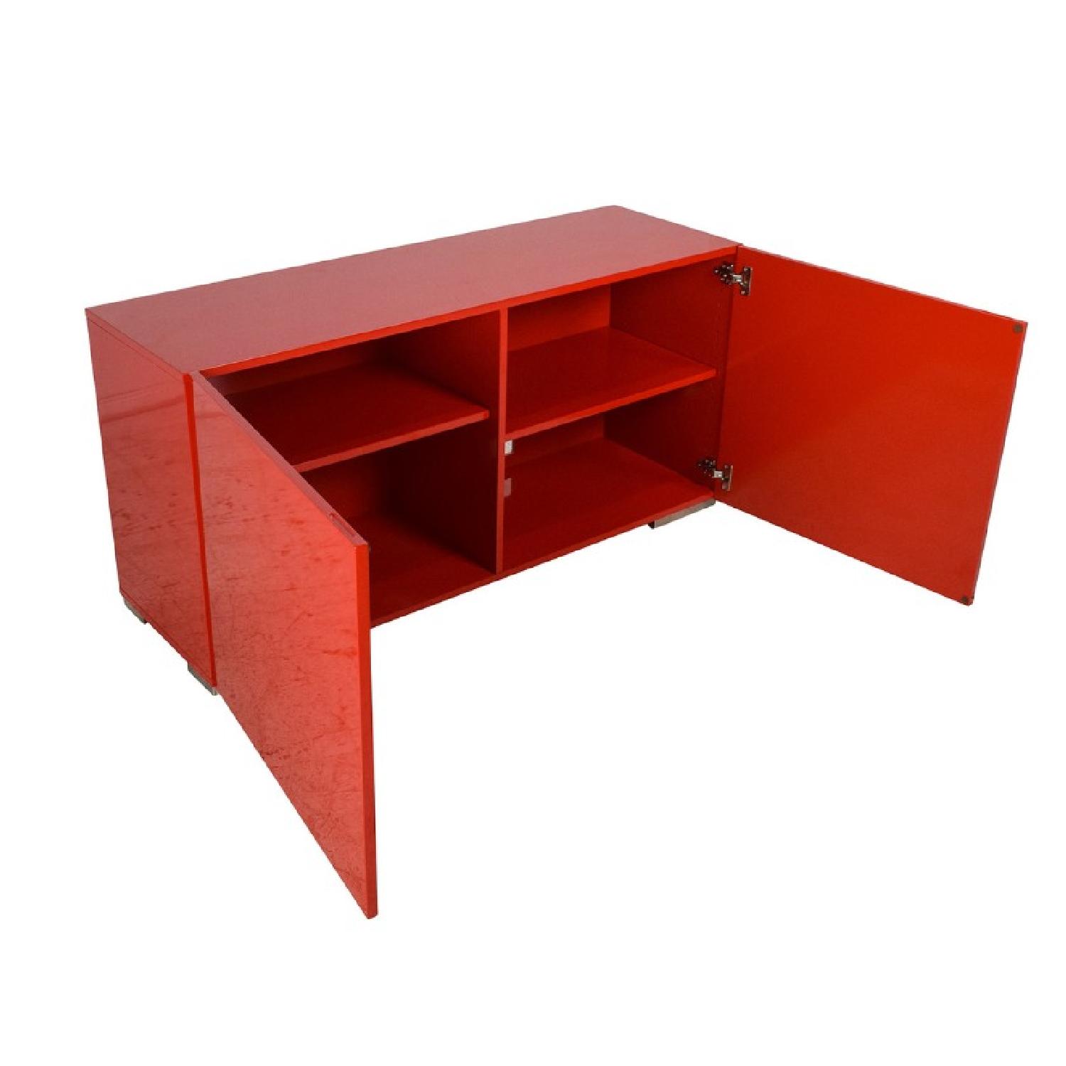 CB2 Fuel Credenza in Glossy Red Lacquer Finish - image-5