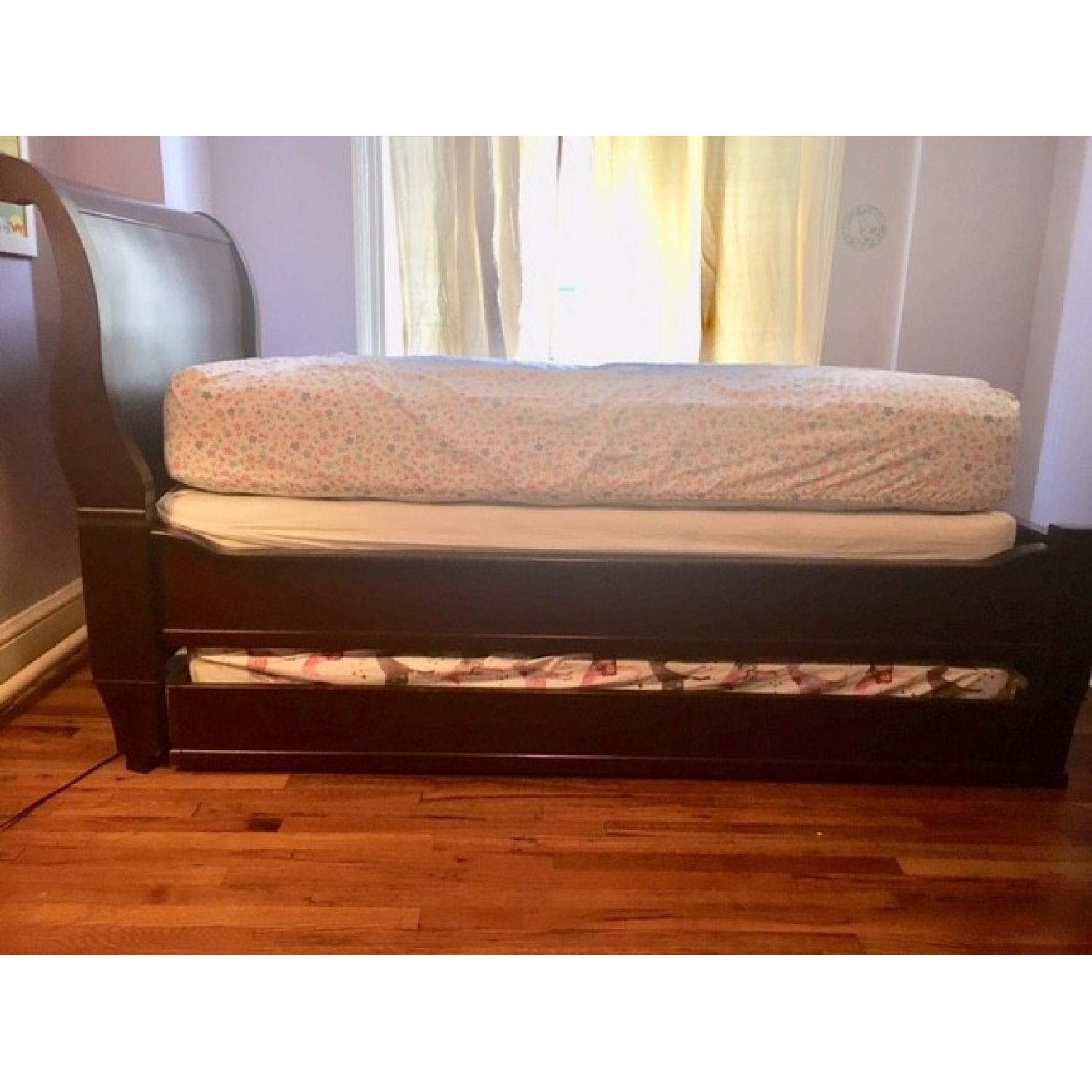 Pottery Barn Larkin Sleigh Bed w/ Trundle - image-1