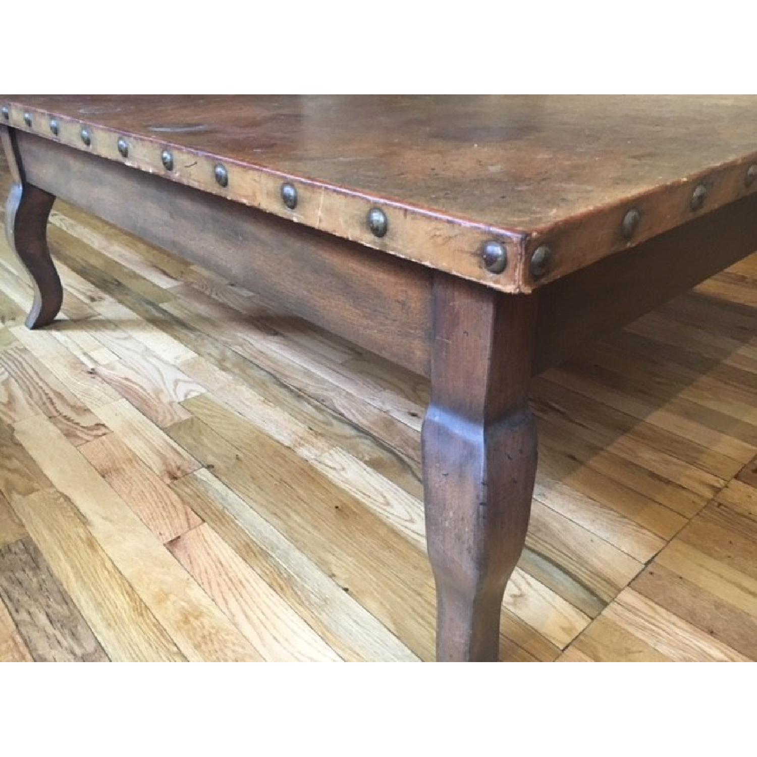 Leather Topped Coffee Table - image-2