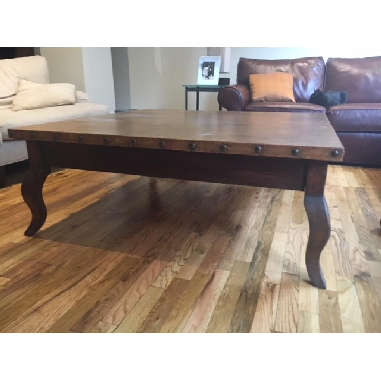 Leather Topped Coffee Table - image-3