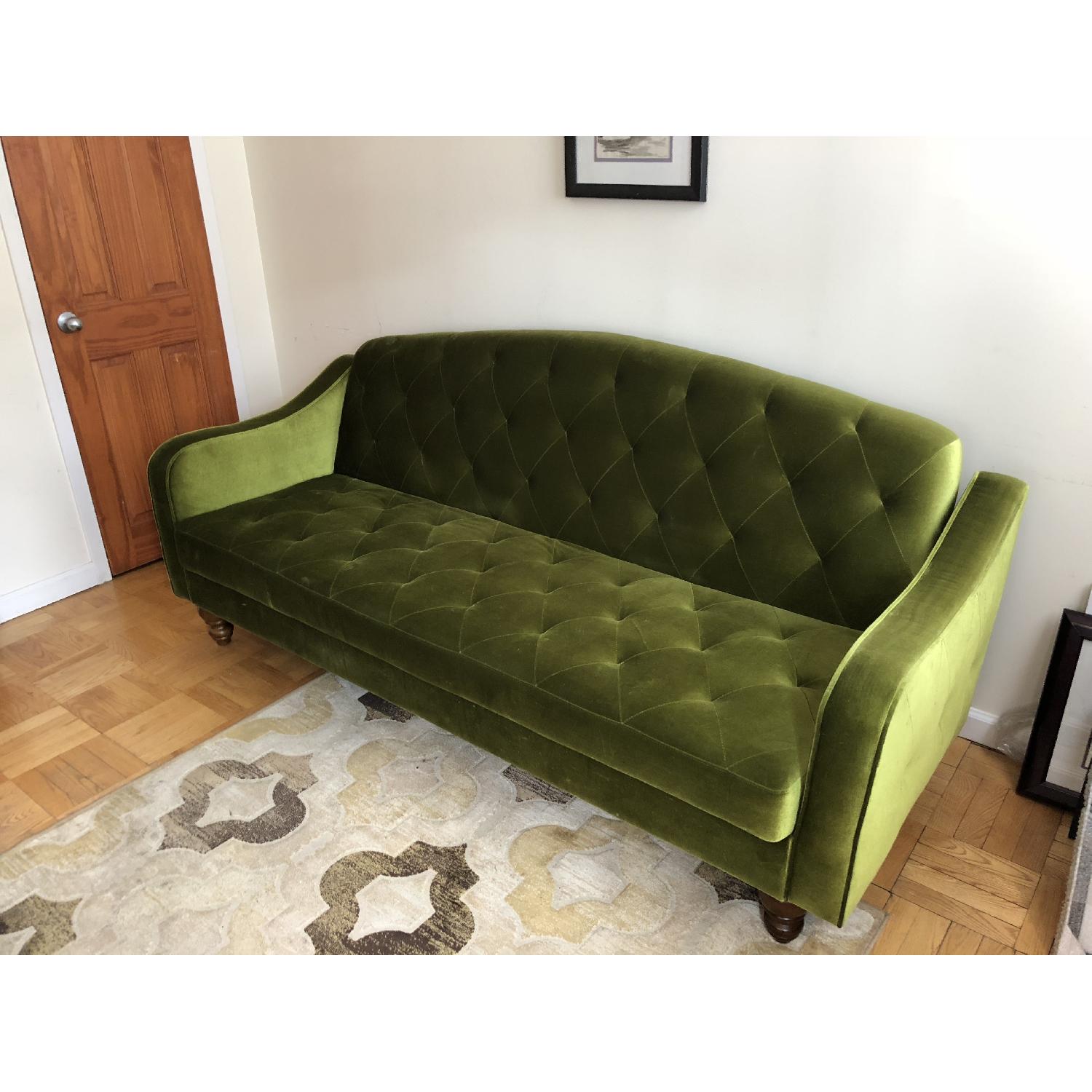 Urban Outfitters Ava Tufted Green Velvet Sleeper Sofa - image-2