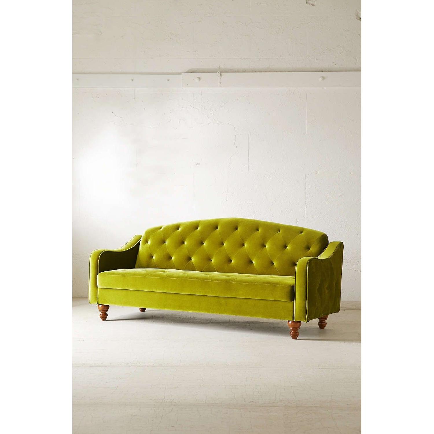 Urban Outfitters Ava Tufted Green Velvet Sleeper Sofa AptDeco