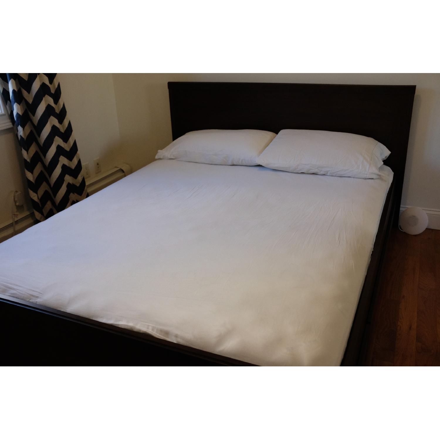 Ikea Brusali Queen Size Bed w/ 4 Storage Drawers AptDeco