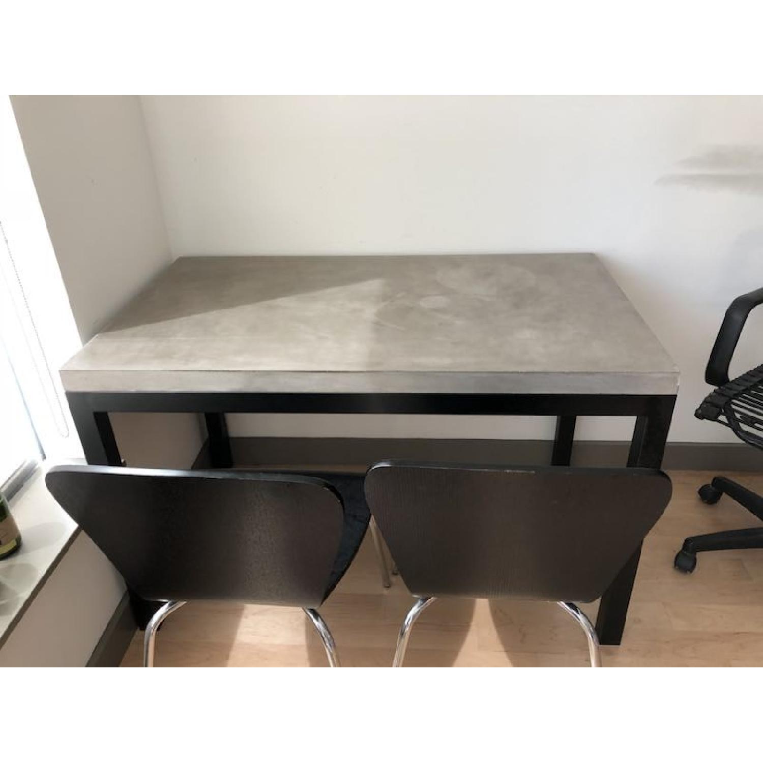 Crate & Barrel Parsons Table w/ Concrete Top - image-2
