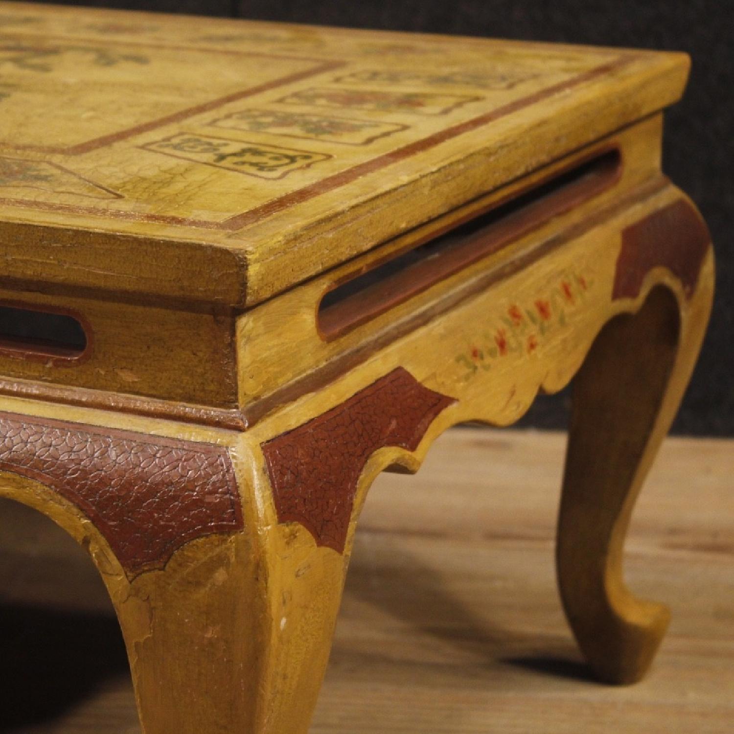 French Coffee Table in Lacquered Painted Chinoiserie Wood - image-3