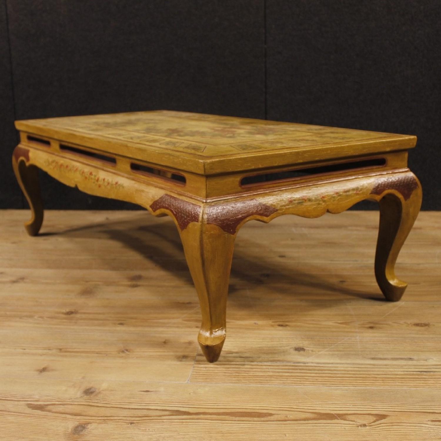 French Coffee Table in Lacquered Painted Chinoiserie Wood - image-7