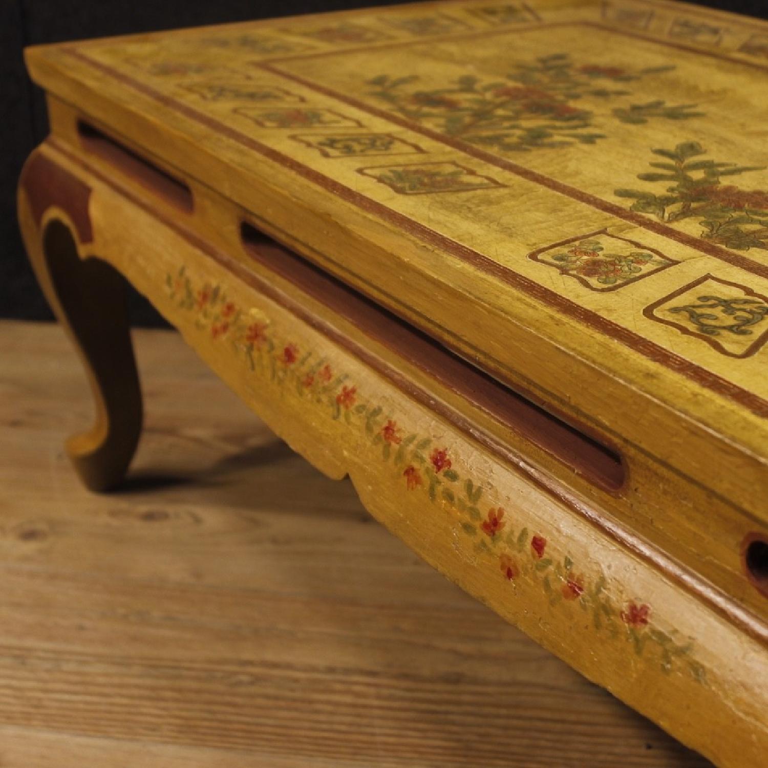 French Coffee Table in Lacquered Painted Chinoiserie Wood - image-10